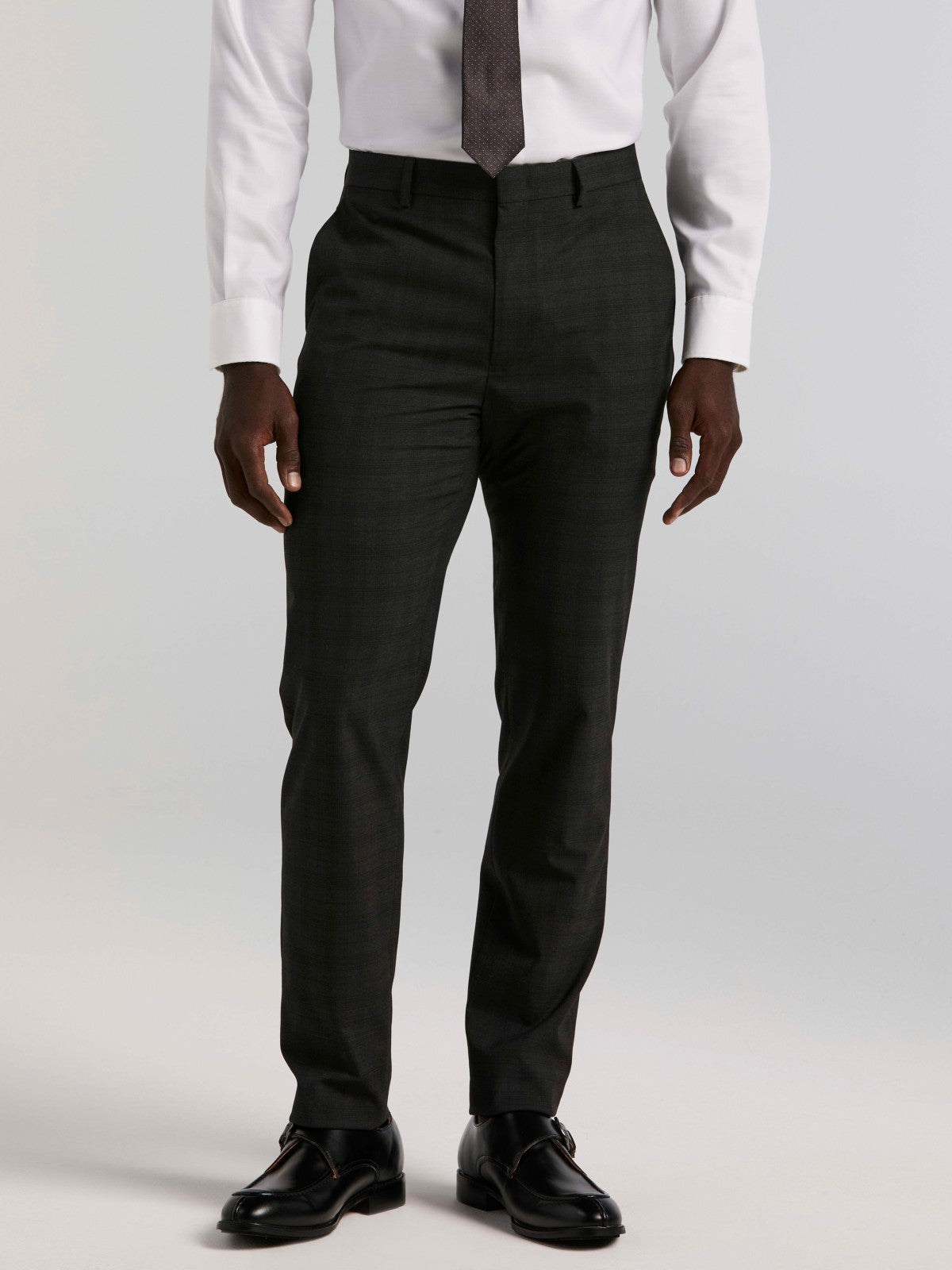 Skinny Fit Charcoal Plaid Suit Pant -  Perry Ellis discount