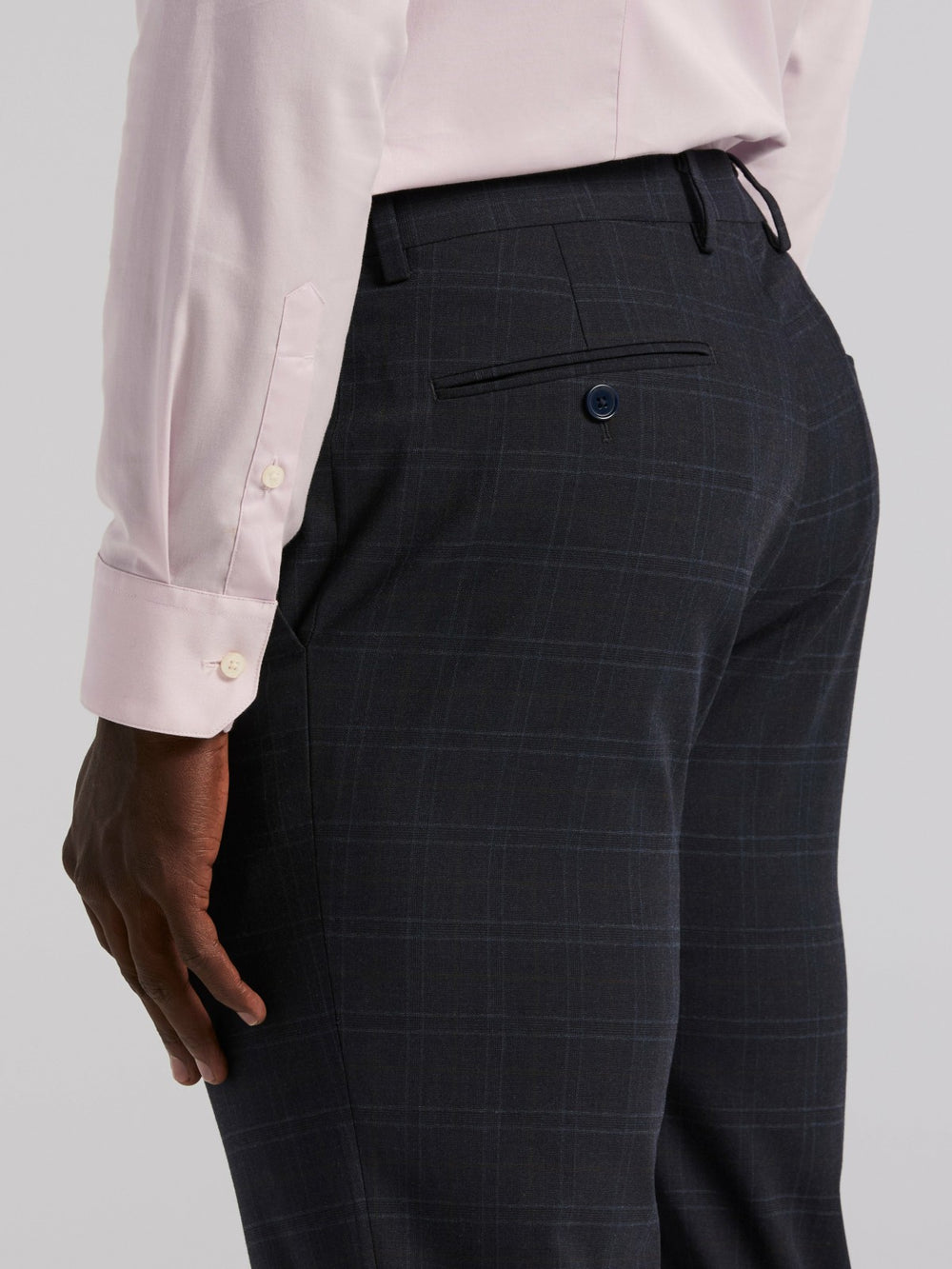 Skinny Fit Navy Plaid Suit Pant -  Perry Ellis sale