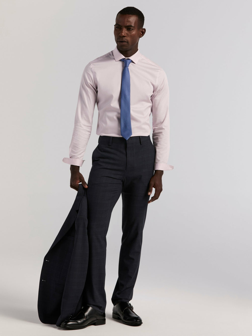 Skinny Fit Navy Plaid Suit Pant -  Perry Ellis sale