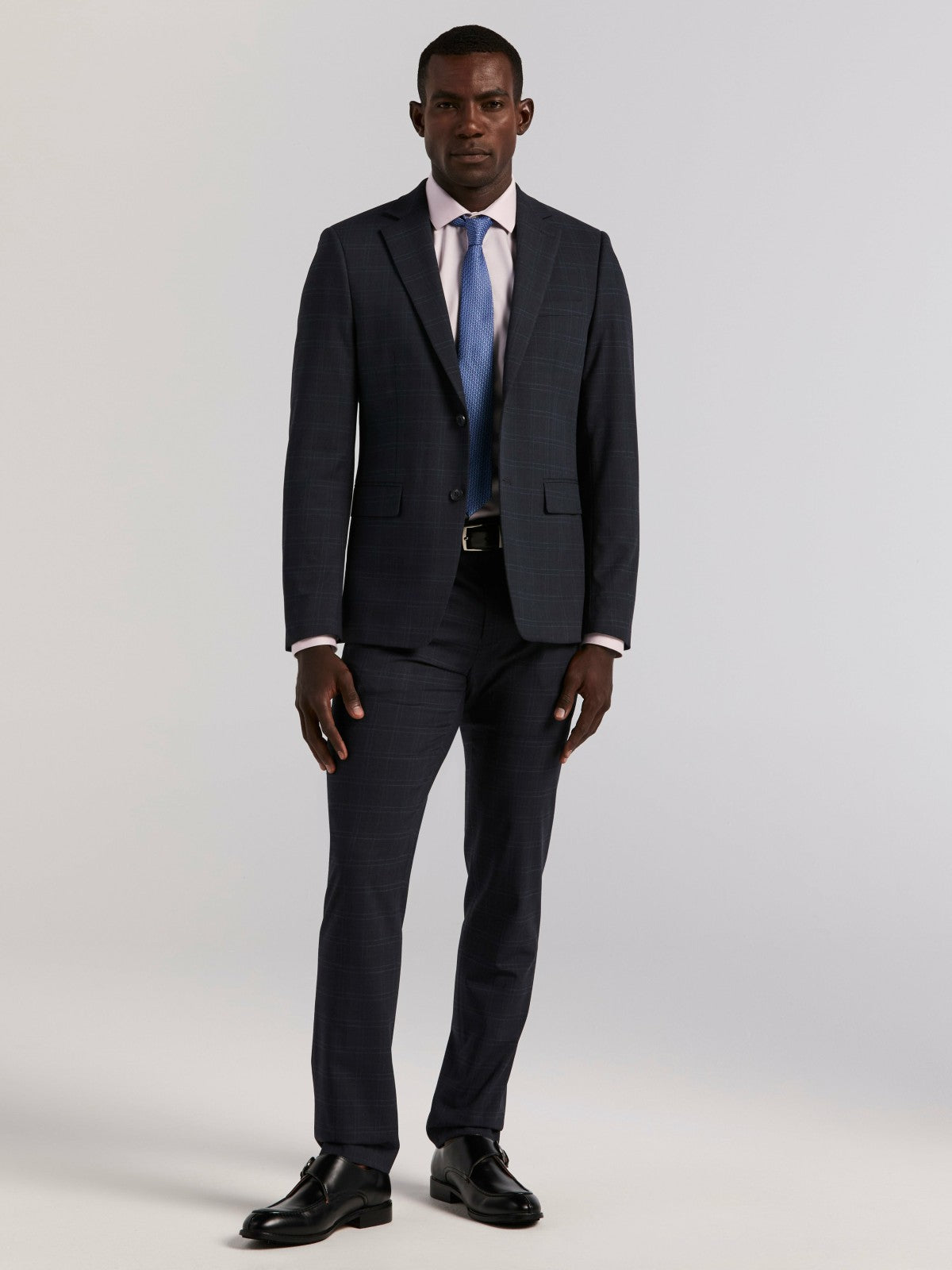 Skinny Fit Navy Plaid Suit Pant -  Perry Ellis sale