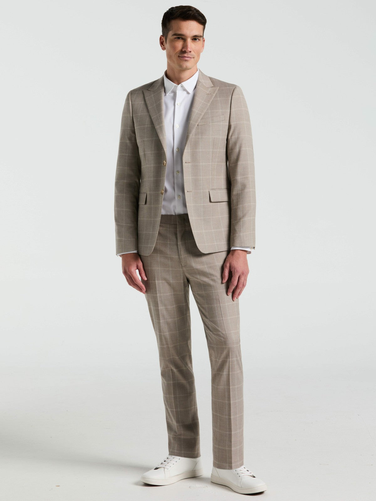 Skinny Fit Windowpane Pattern Suit Pant -  Perry Ellis on sale