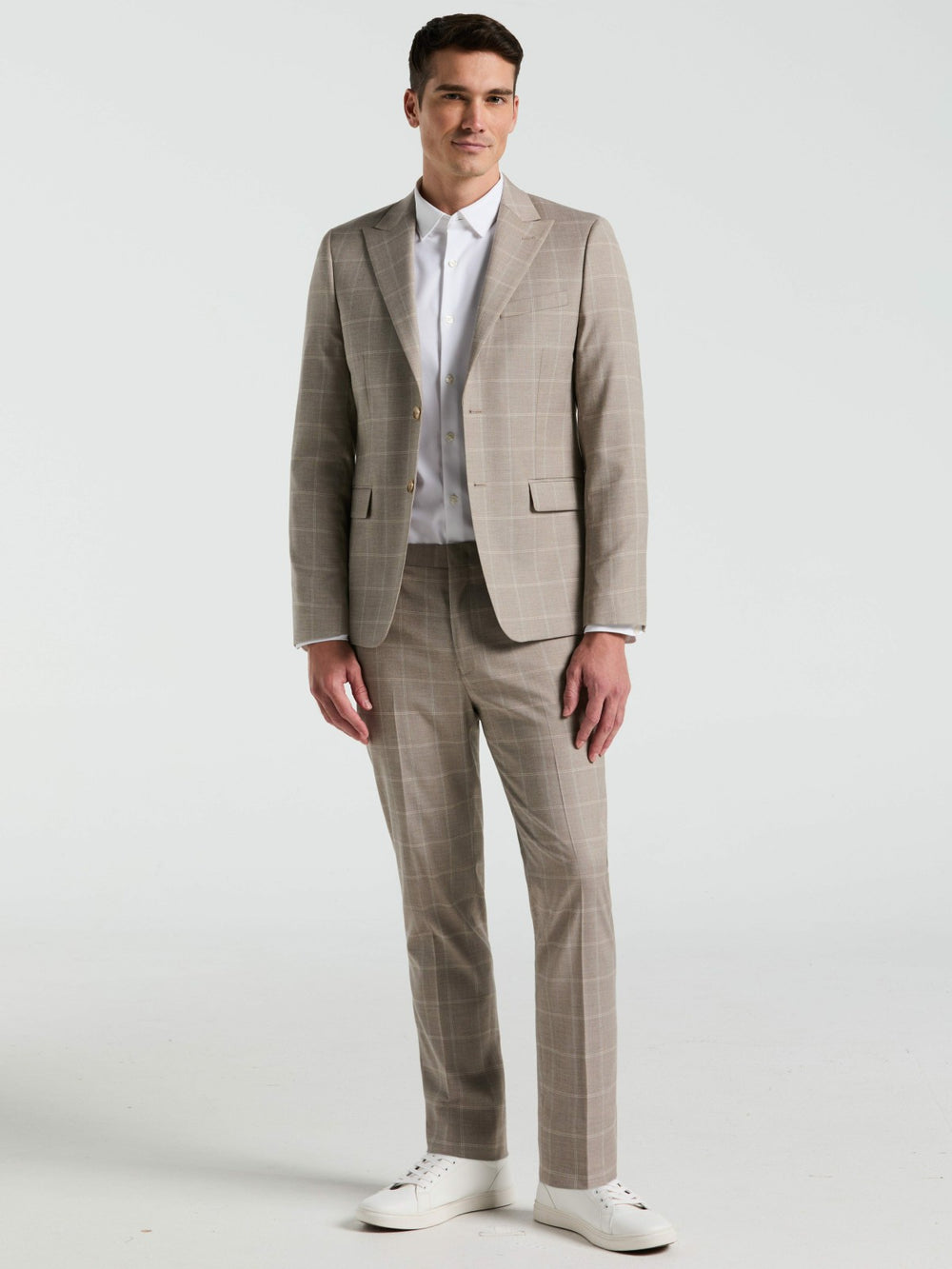 Skinny Fit Windowpane Pattern Suit Pant -  Perry Ellis on sale