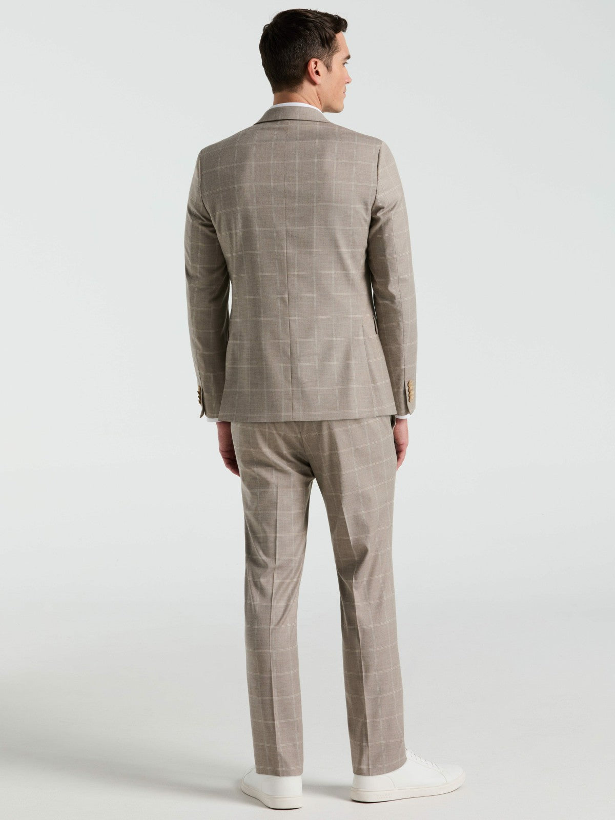 Skinny Fit Windowpane Pattern Suit Pant -  Perry Ellis on sale