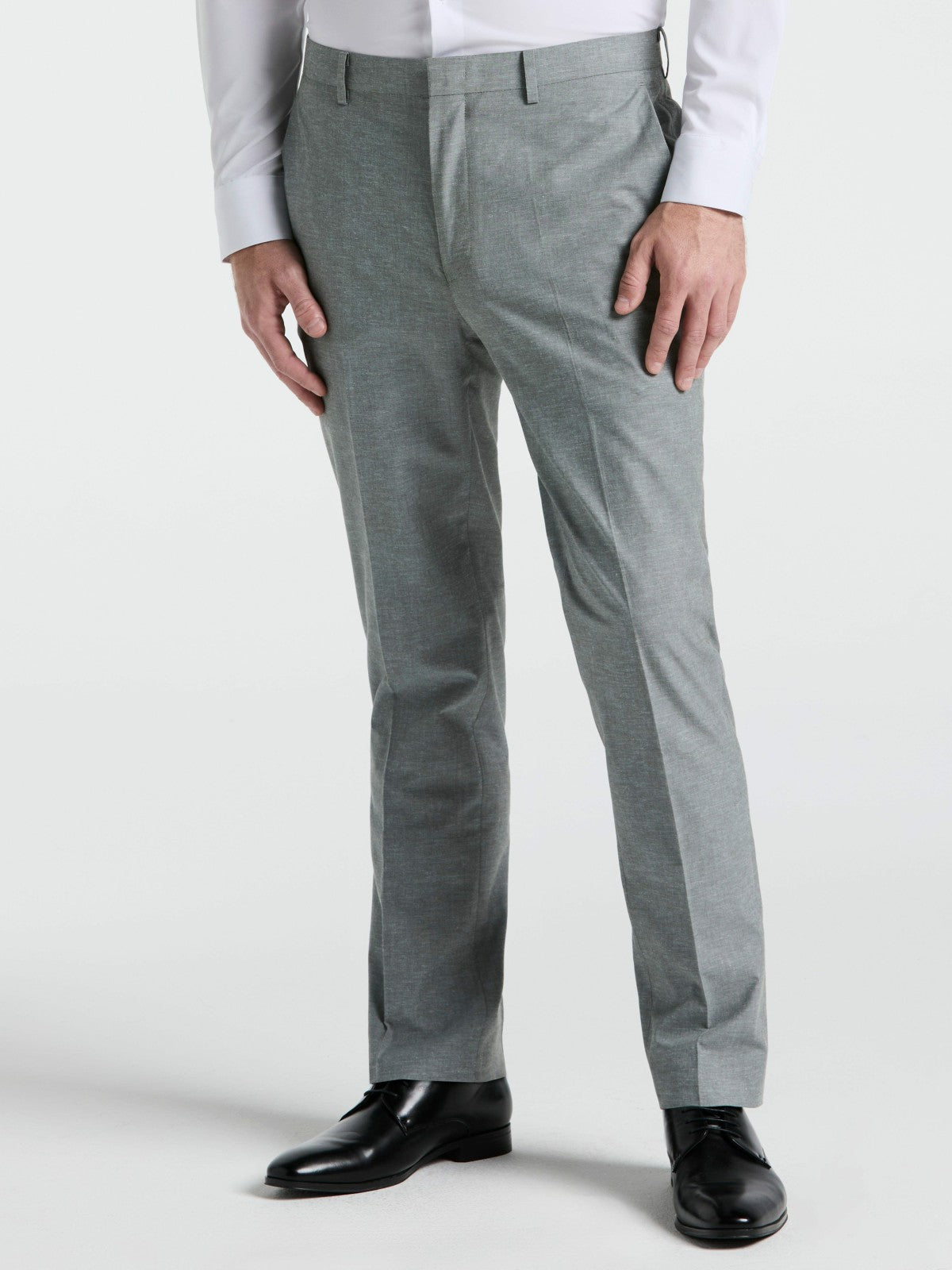 Slim Fit Solid Linen Blend Pant -  Perry Ellis online