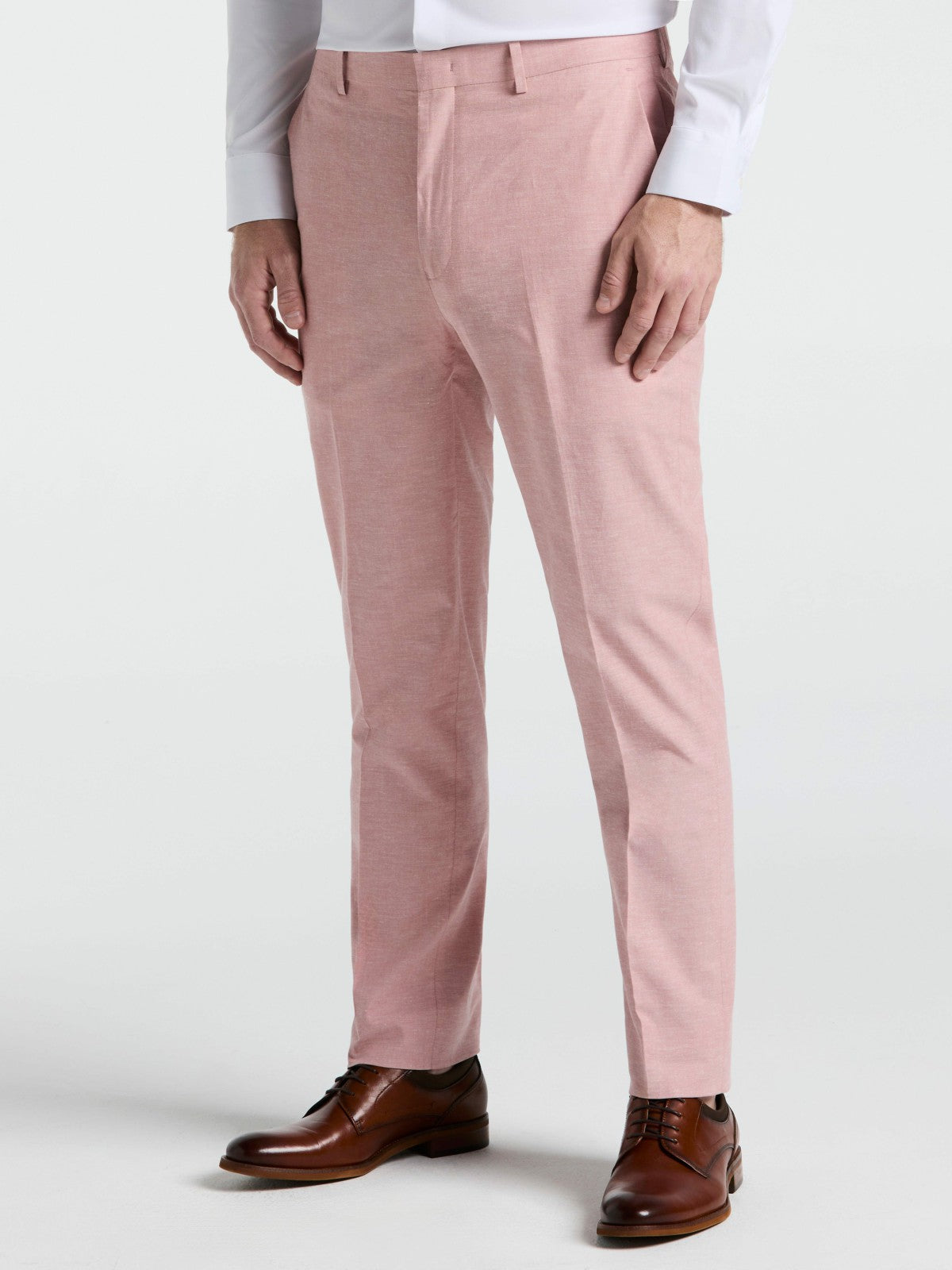 Slim Fit Solid Linen Blend Pant -  Perry Ellis discount
