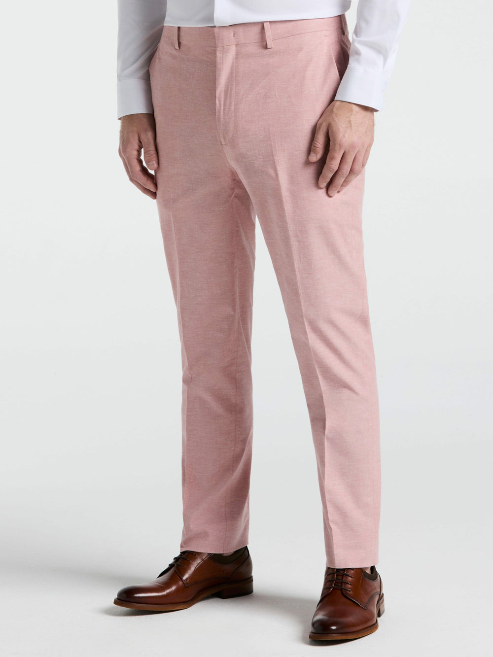 Slim Fit Solid Linen Blend Pant -  Perry Ellis discount