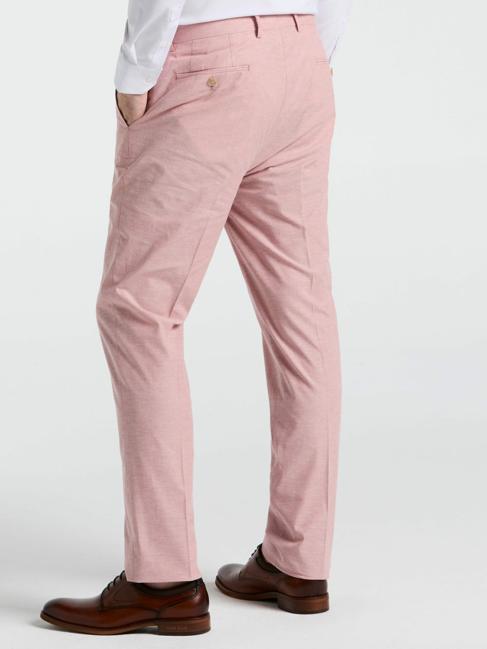 Slim Fit Solid Linen Blend Pant -  Perry Ellis discount