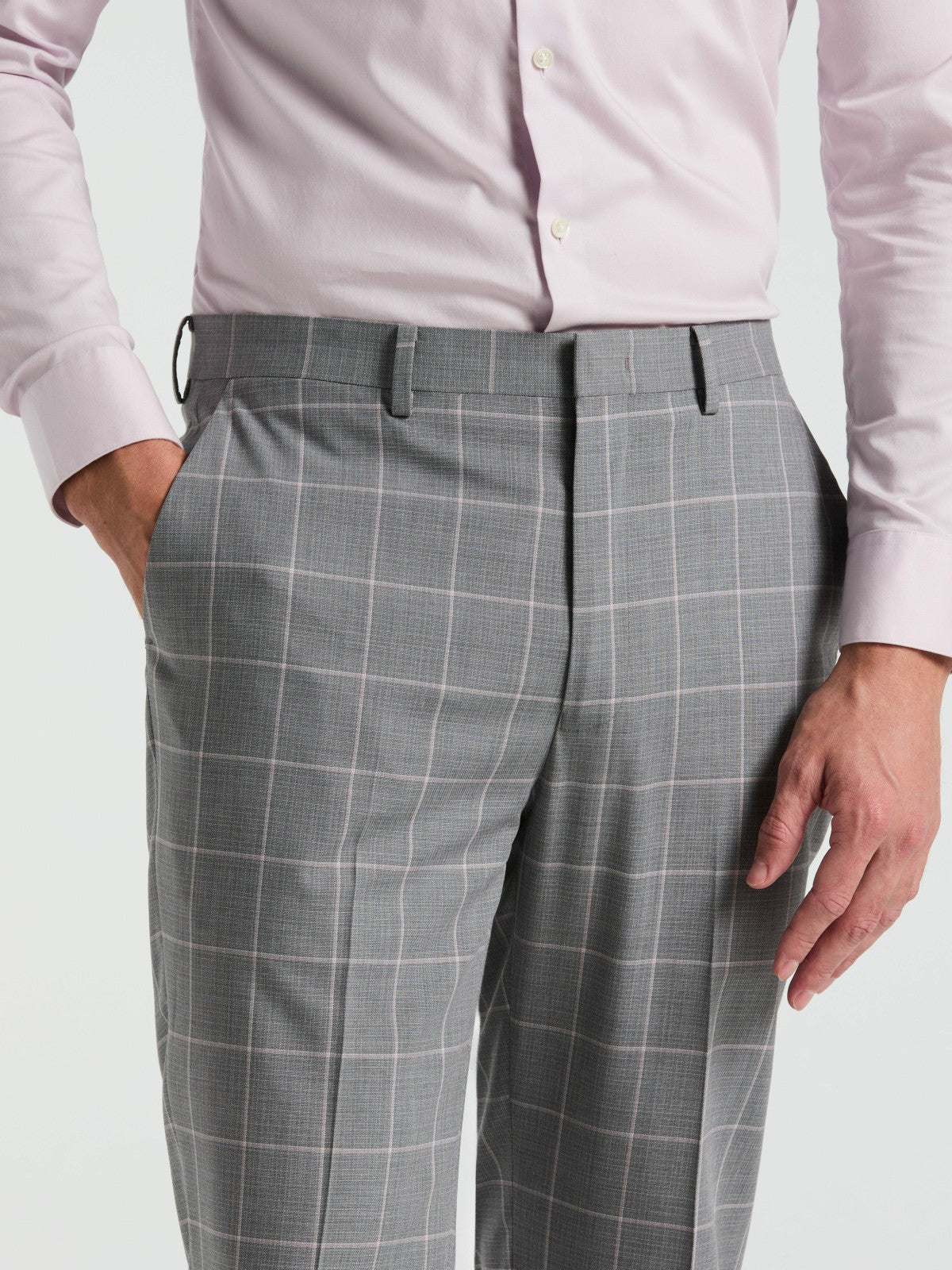 Slim Fit Windowpane Pattern Suit Pant -  Perry Ellis for sale