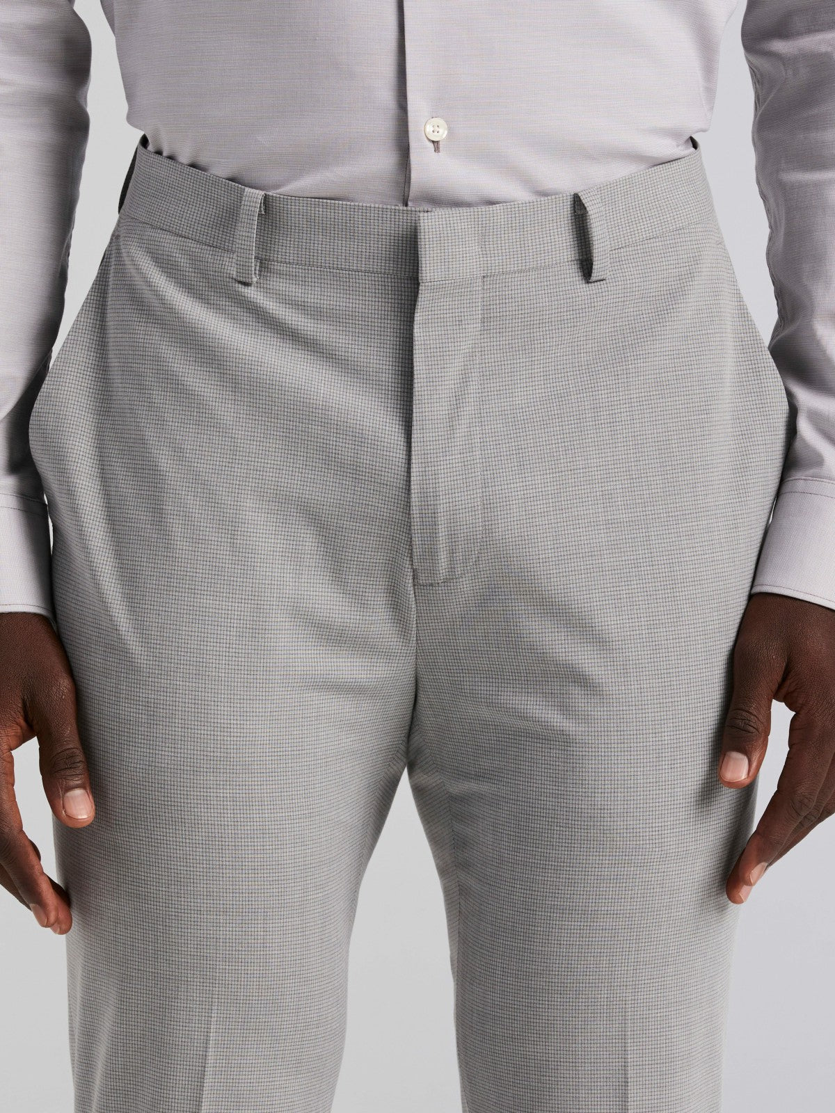Slim Fit Mini Grid Pattern Suit Pant -  Perry Ellis US