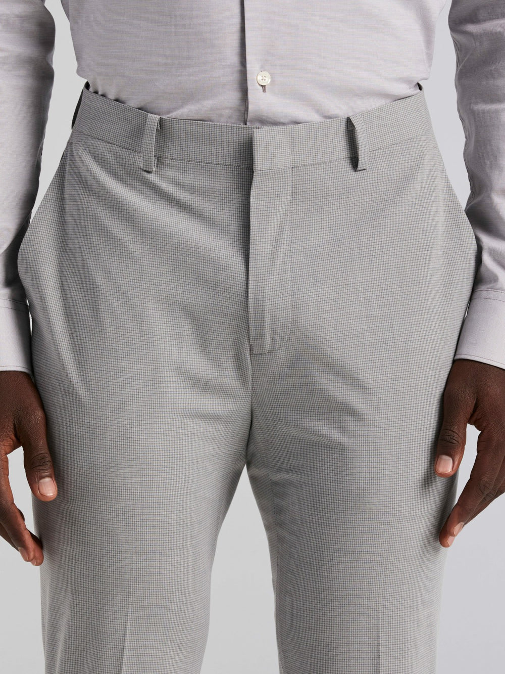 Slim Fit Mini Grid Pattern Suit Pant -  Perry Ellis US