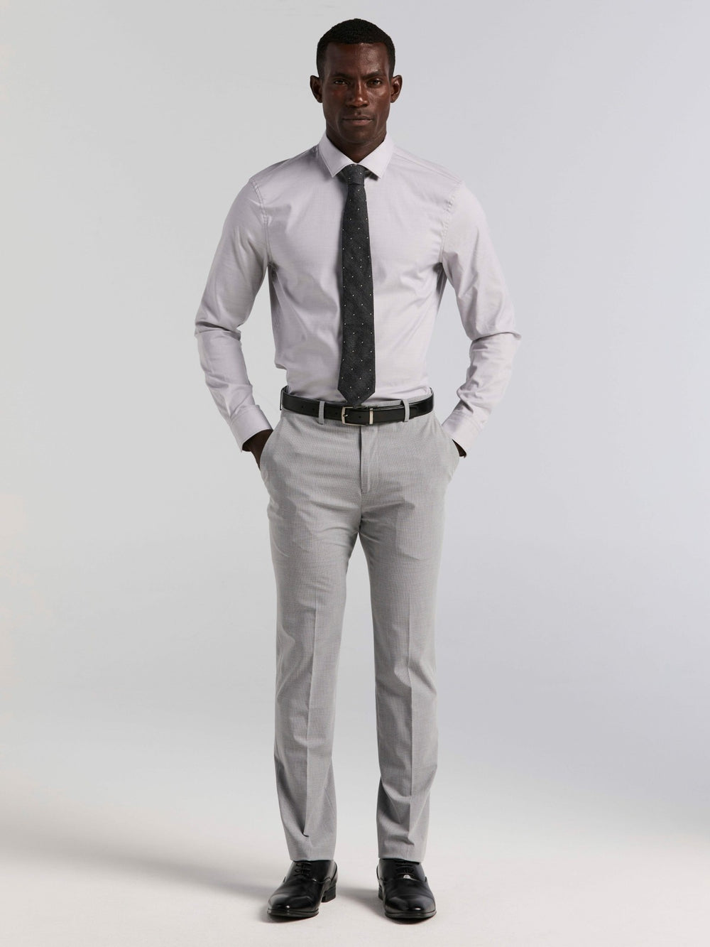 Slim Fit Mini Grid Pattern Suit Pant -  Perry Ellis US
