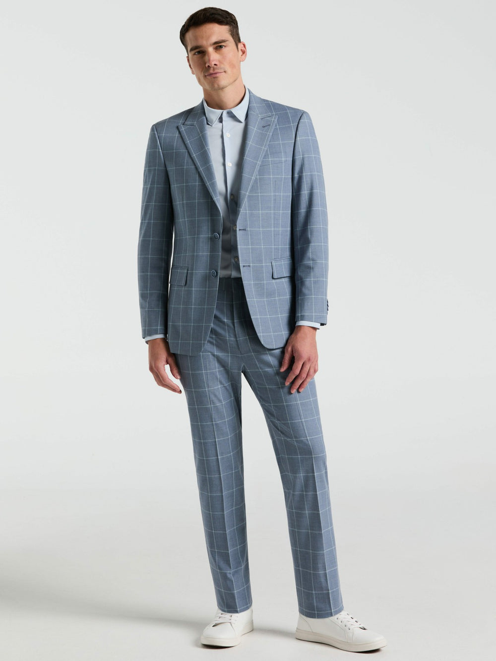 Slim Fit Windowpane Pattern Suit Pant -  Perry Ellis near me