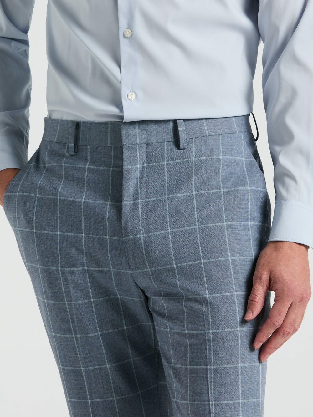 Slim Fit Windowpane Pattern Suit Pant -  Perry Ellis near me