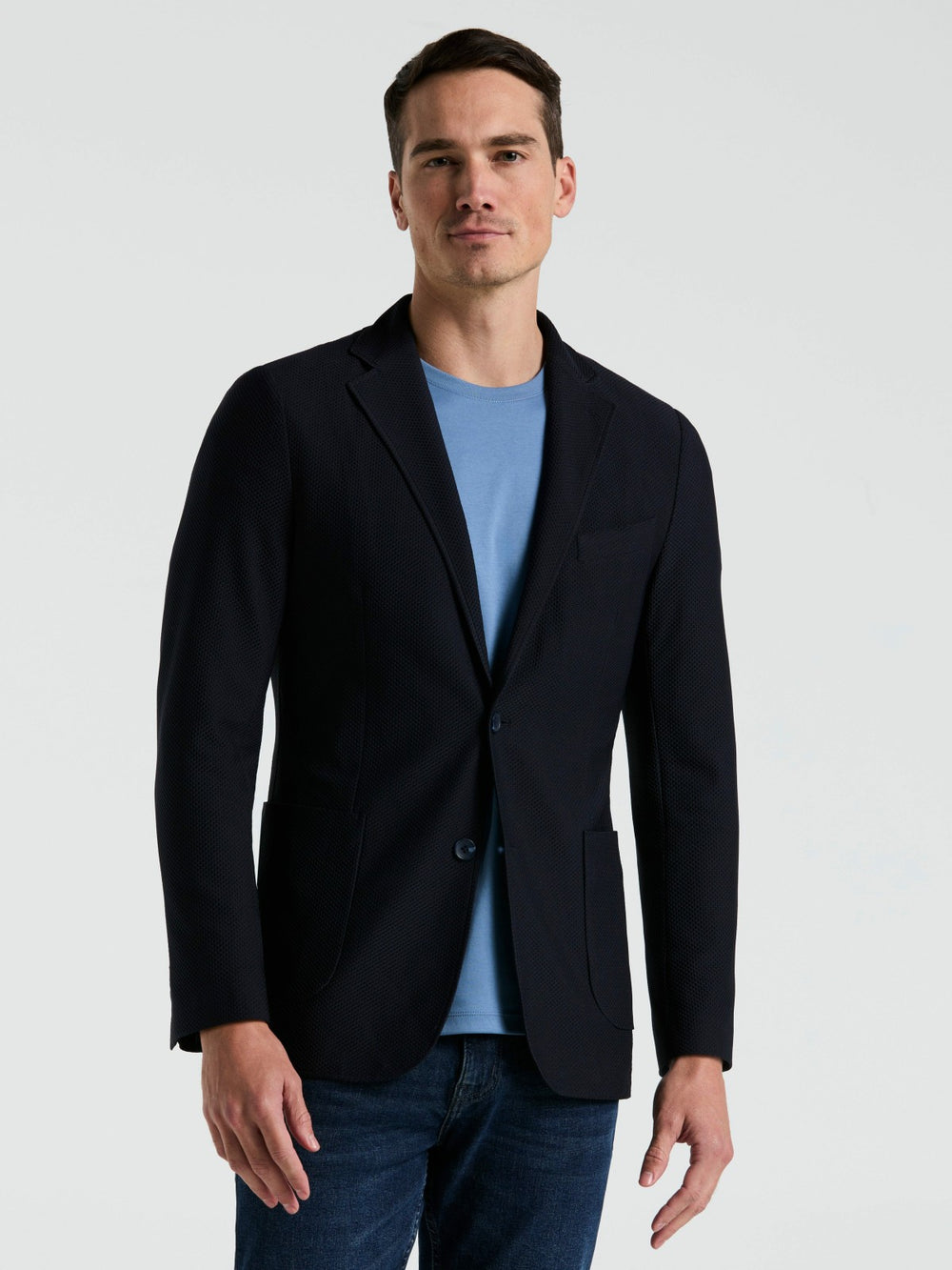 Slim Fit Solid Knit Blazer -  Perry Ellis online