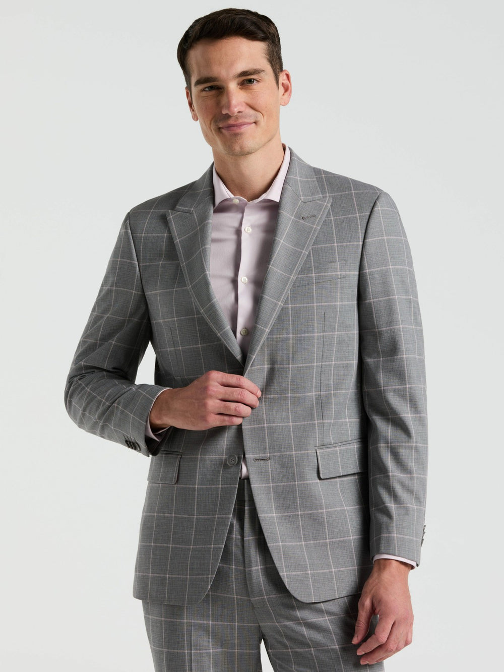 Slim Fit Windowpane Pattern Suit Jacket -  Perry Ellis for sale