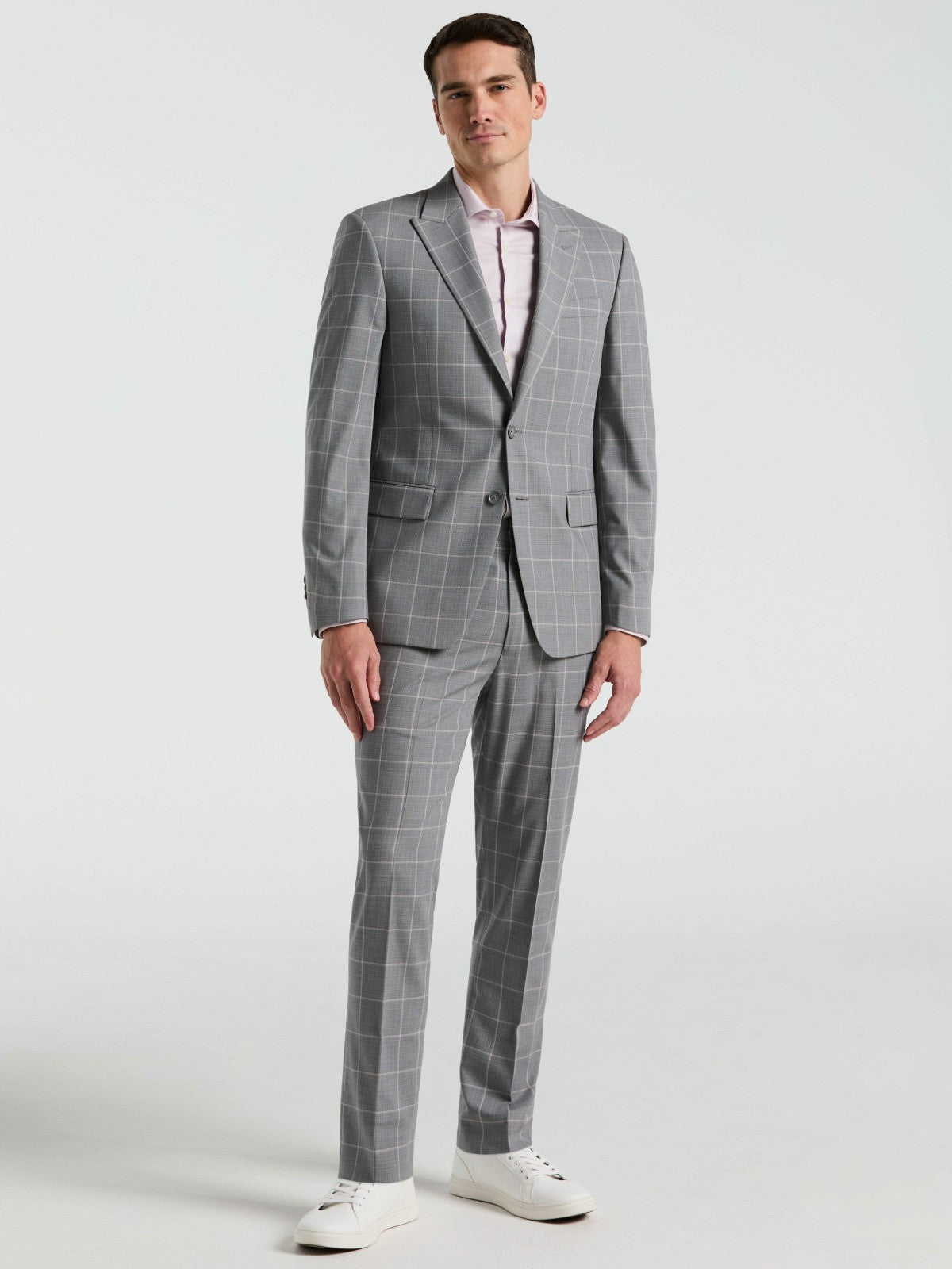 Slim Fit Windowpane Pattern Suit Jacket -  Perry Ellis for sale