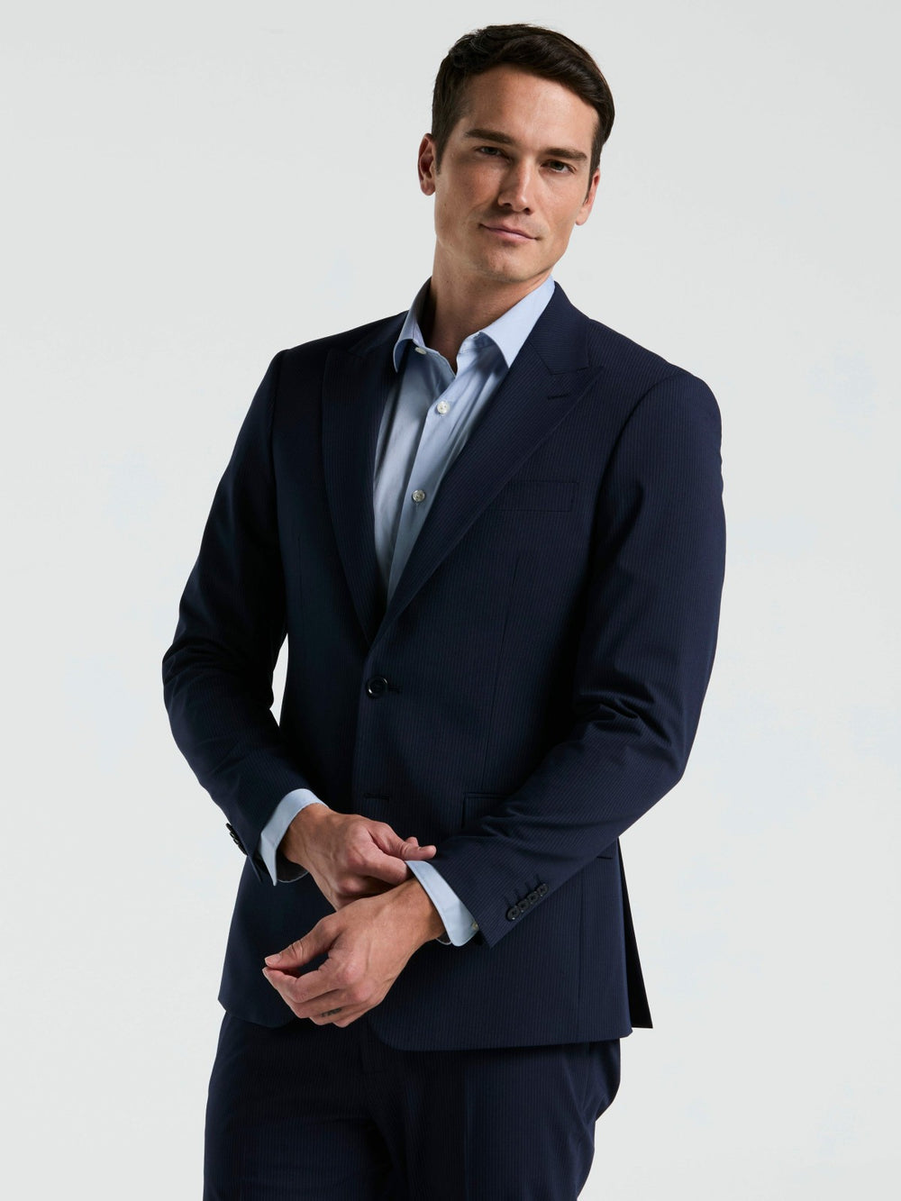 Slim Fit Pinstripe Suit Jacket -  Perry Ellis near me