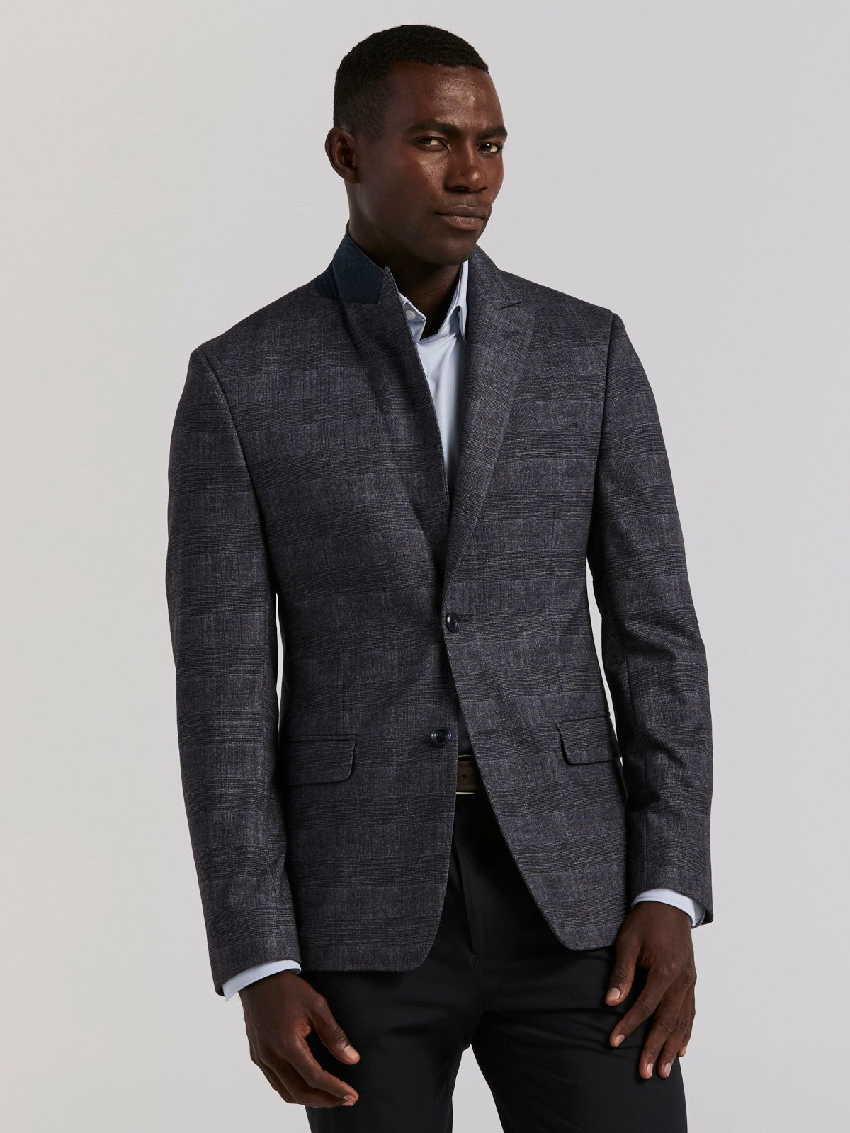 Plaid Knit Skinny Fit Sport Coat -  Perry Ellis on sale