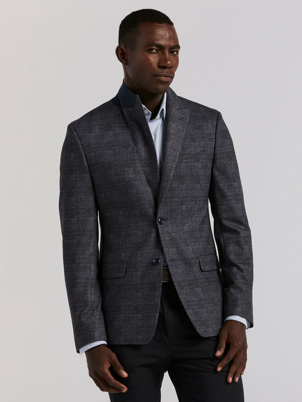 Plaid Knit Skinny Fit Sport Coat -  Perry Ellis on sale