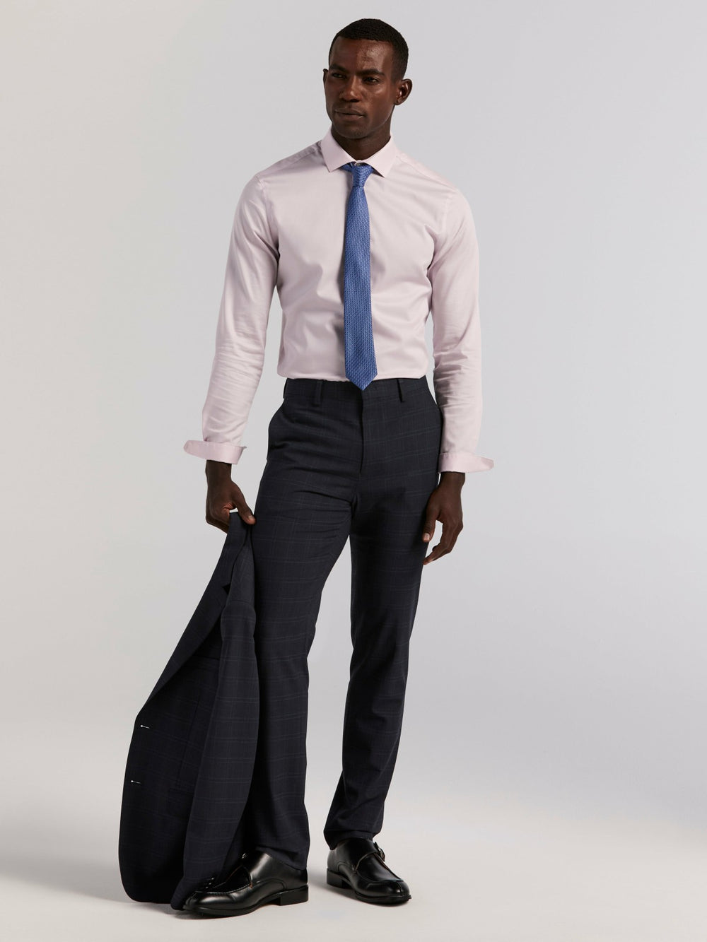 Skinny Fit Navy Plaid Suit Jacket -  Perry Ellis online