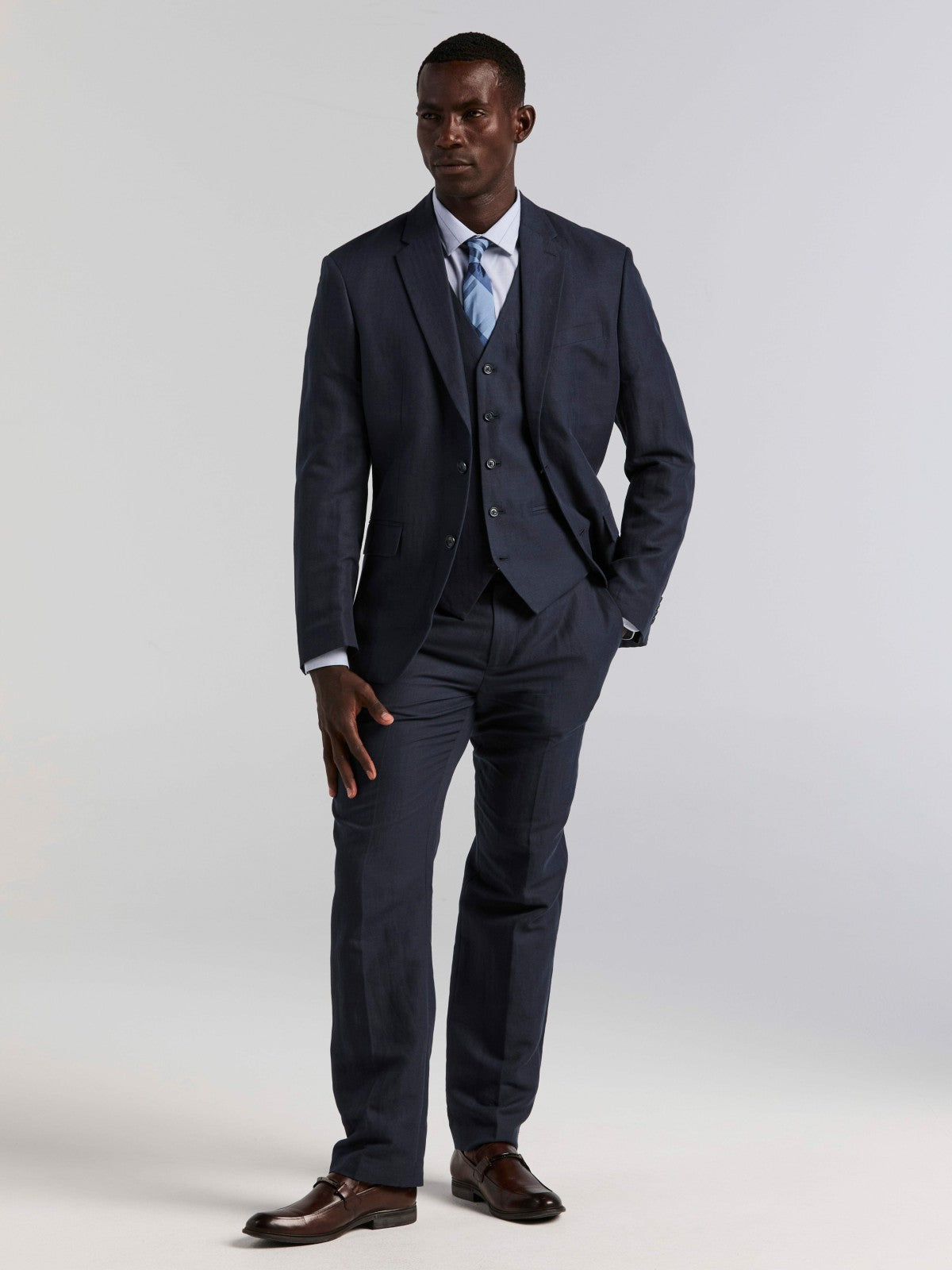 Linen Blend Herringbone Suit Jacket -  Perry Ellis near me