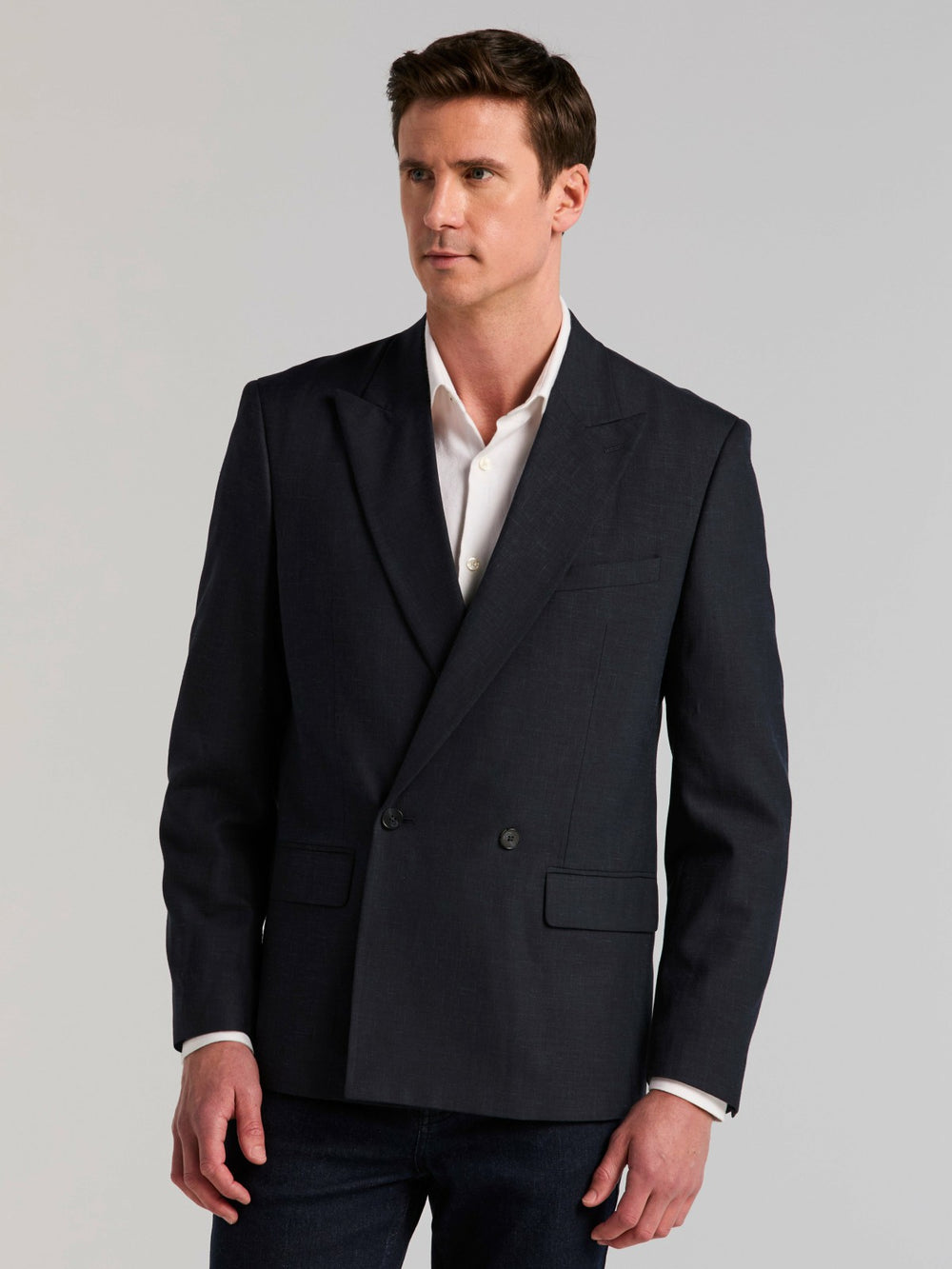 Stretch Double Breasted Suit Jacket -  Perry Ellis sale