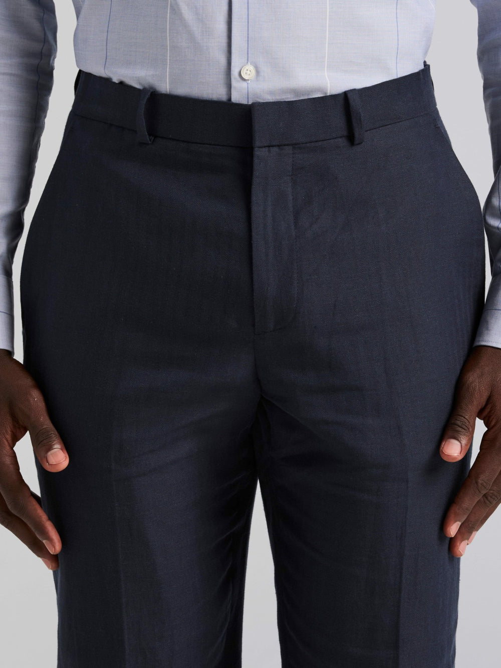 Linen Blend Herringbone Suit Pant -  Perry Ellis US