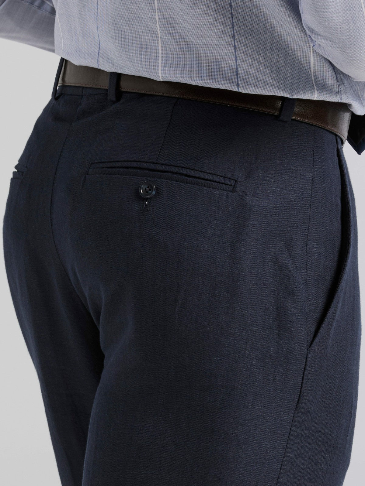 Linen Blend Herringbone Suit Pant -  Perry Ellis US