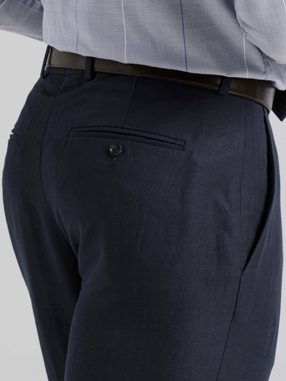 Linen Blend Herringbone Suit Pant -  Perry Ellis US