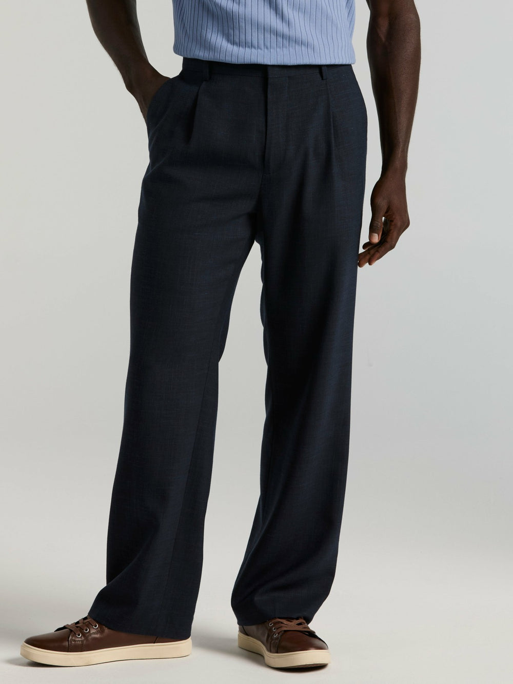Stretch Classic Pleated Suit Pant -  Perry Ellis near me