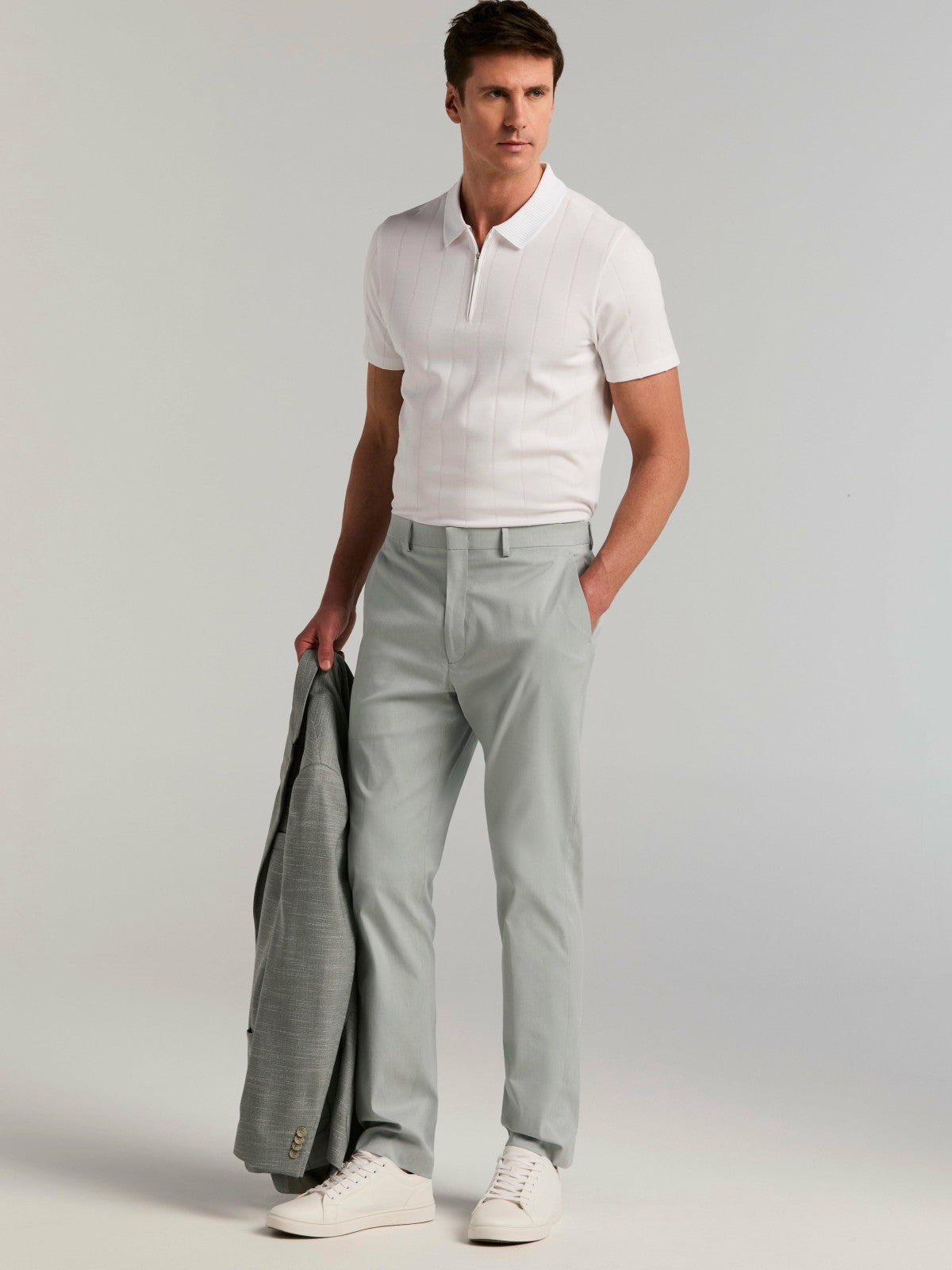Slim Fit Stretch Flat Front Dress Pant -  Perry Ellis near me
