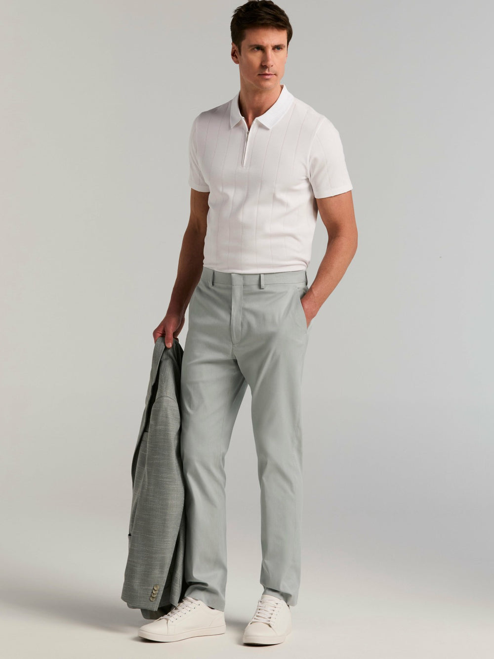 Slim Fit Stretch Flat Front Dress Pant -  Perry Ellis near me