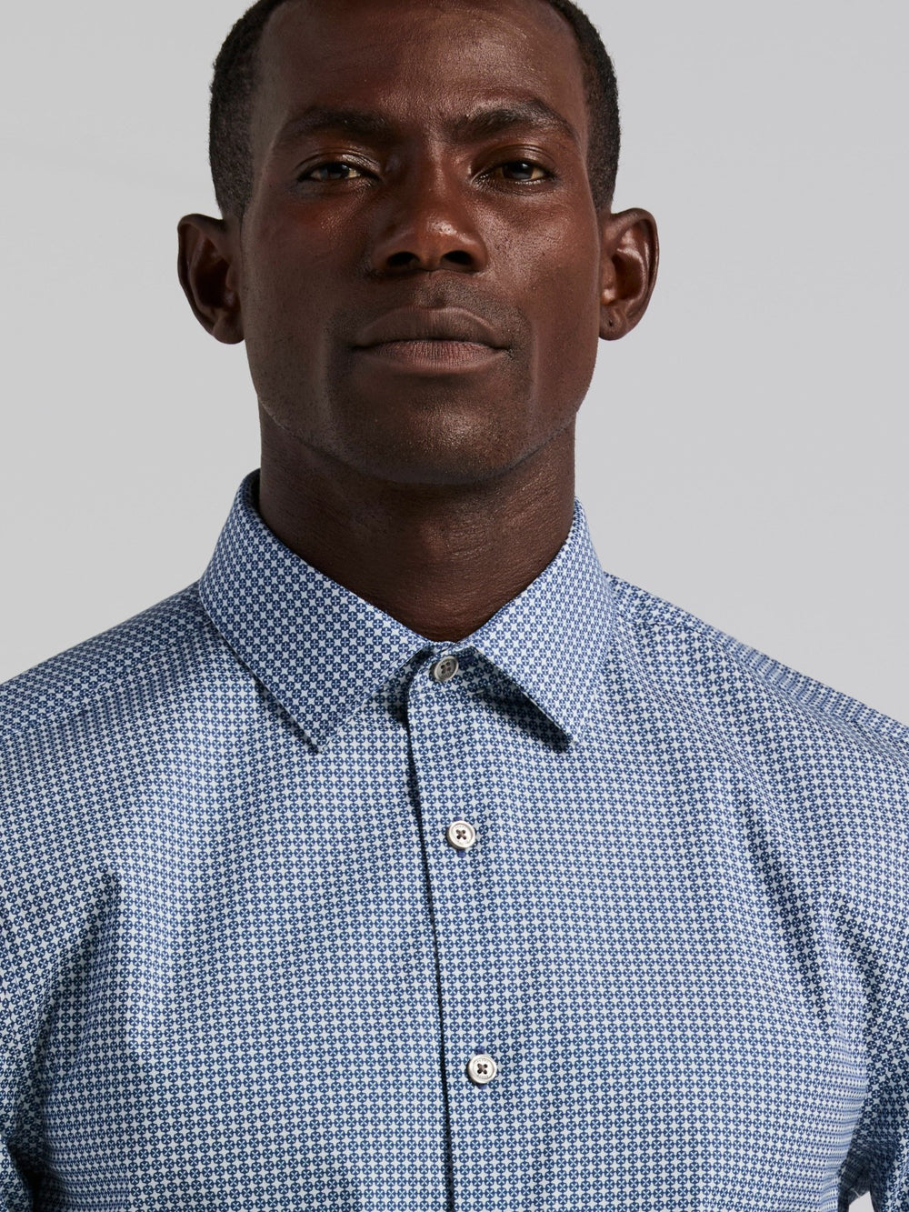Tile Geo Print Cotton Shirt -  Perry Ellis online