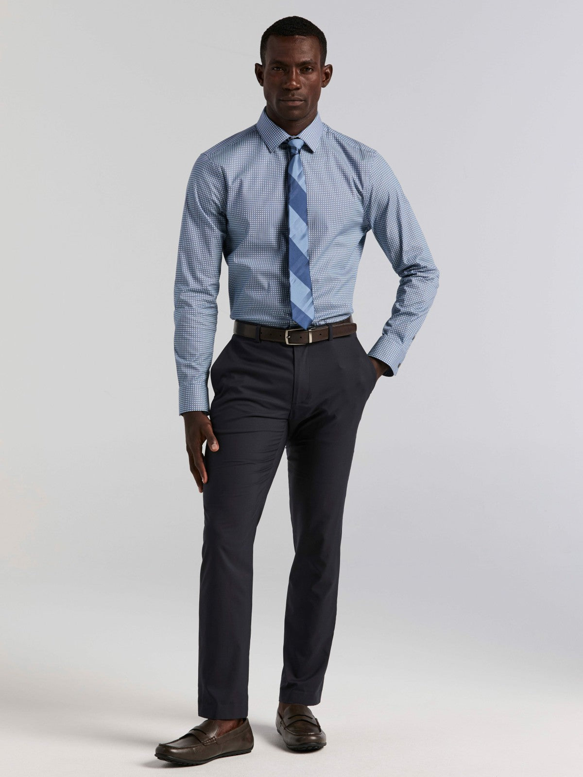 Tile Geo Print Cotton Shirt -  Perry Ellis online