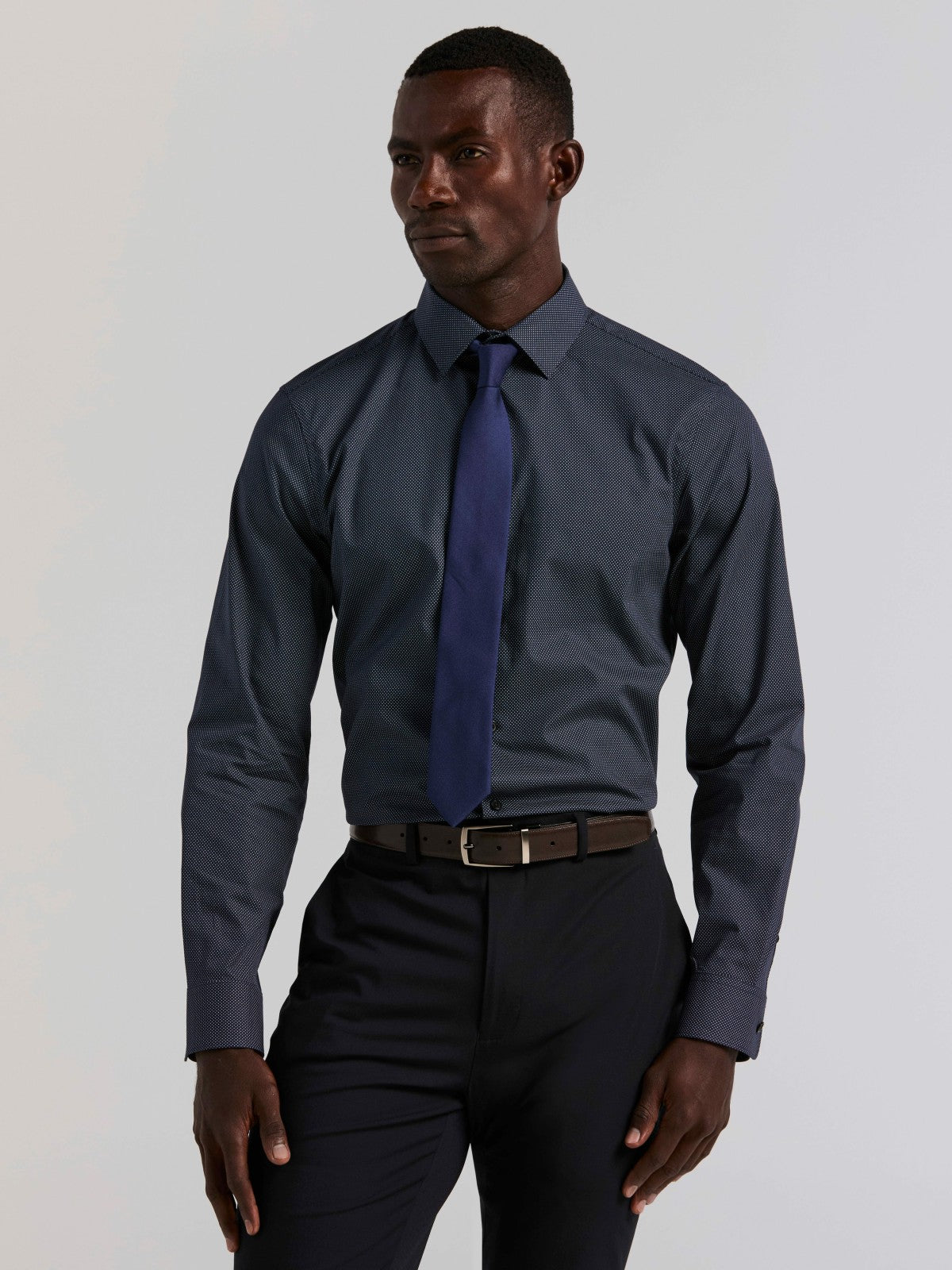 Polka Dot Print Slim Fit Shirt -  Perry Ellis discount