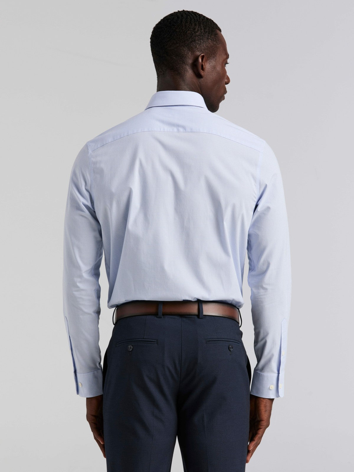 Mini Check Slim Fit Cotton Shirt -  Perry Ellis US