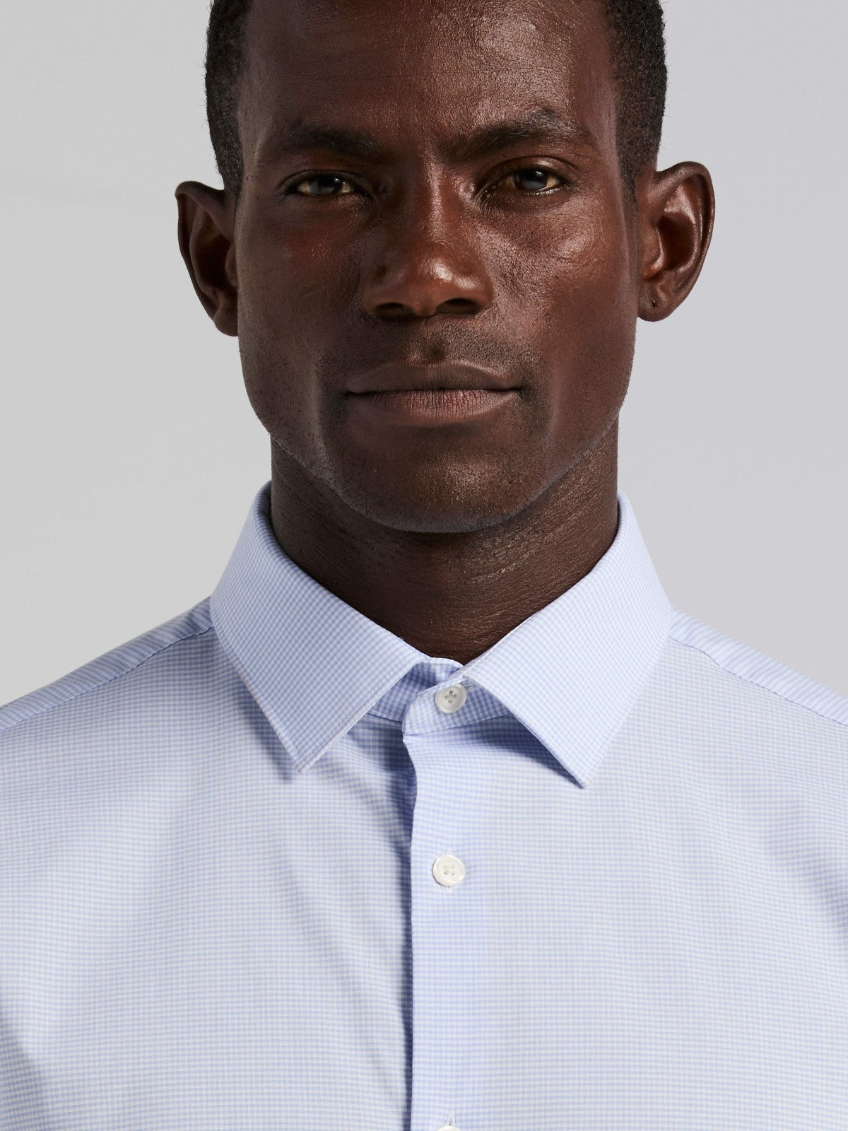 Mini Check Slim Fit Cotton Shirt -  Perry Ellis US