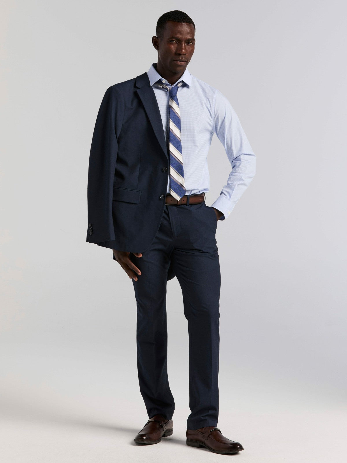 Mini Check Slim Fit Cotton Shirt -  Perry Ellis US