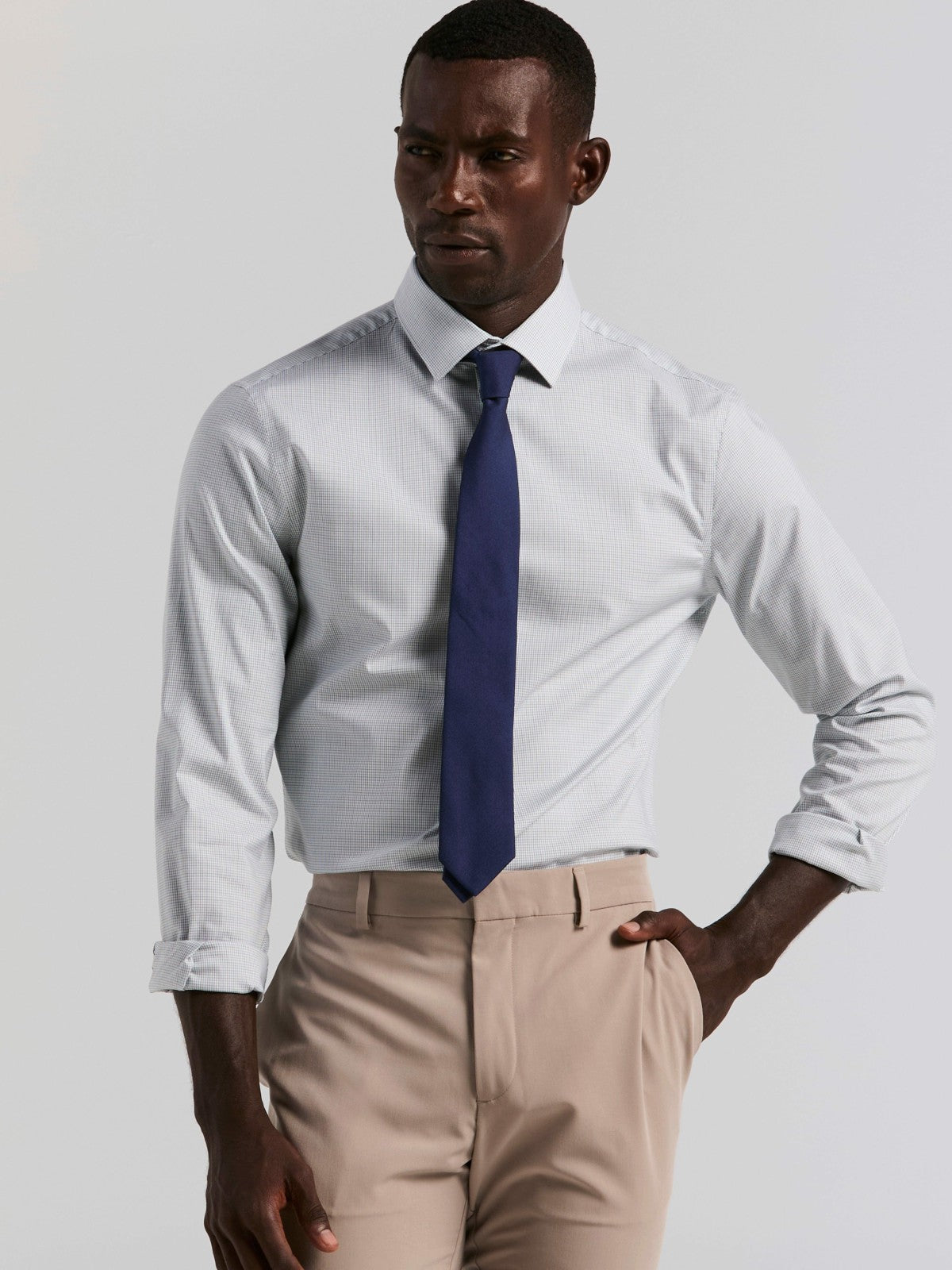 Plaid Slim Fit Poplin Shirt -  Perry Ellis sale