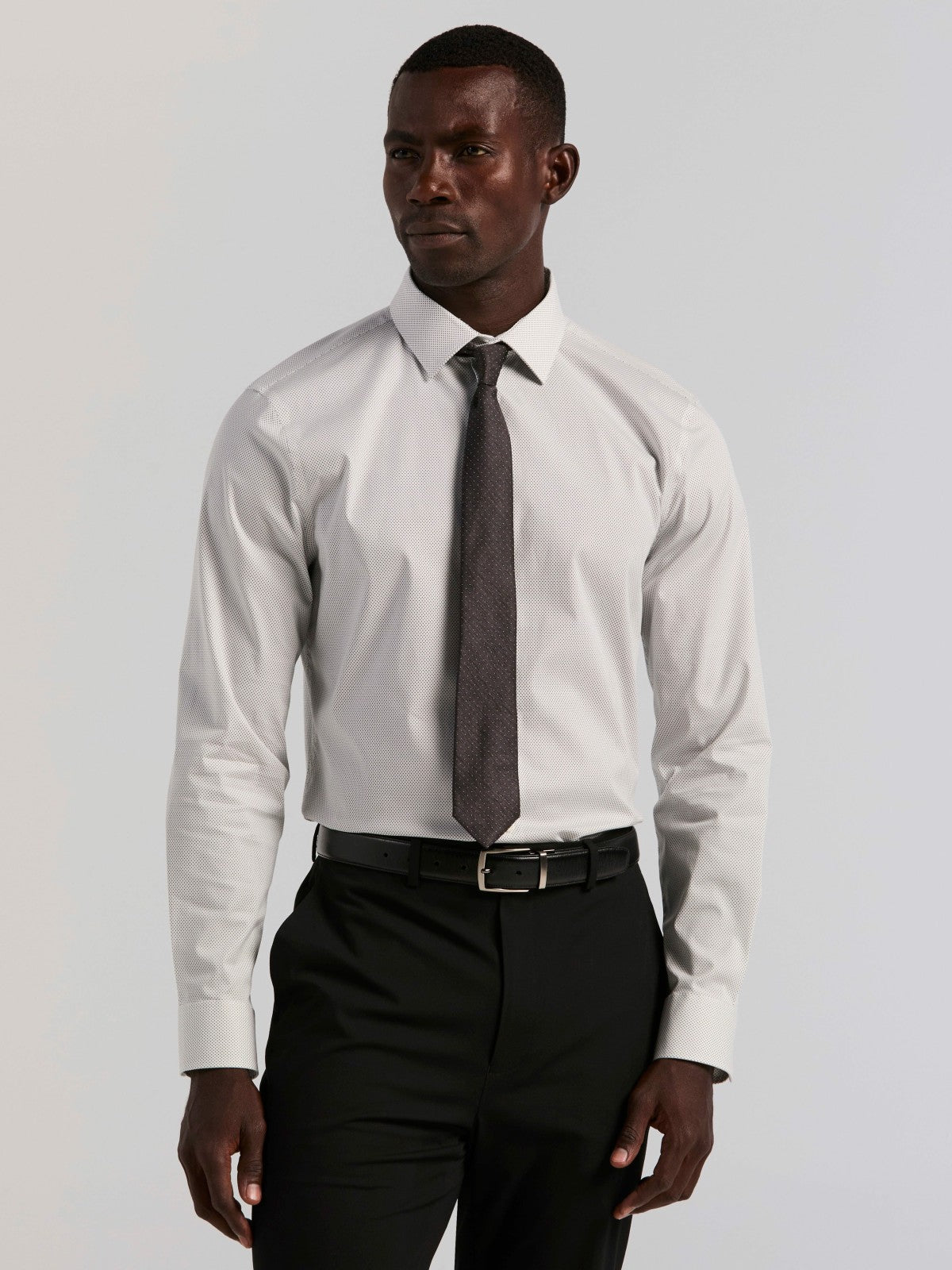 Slim Fit Dot Print Dress Shirt -  Perry Ellis on sale