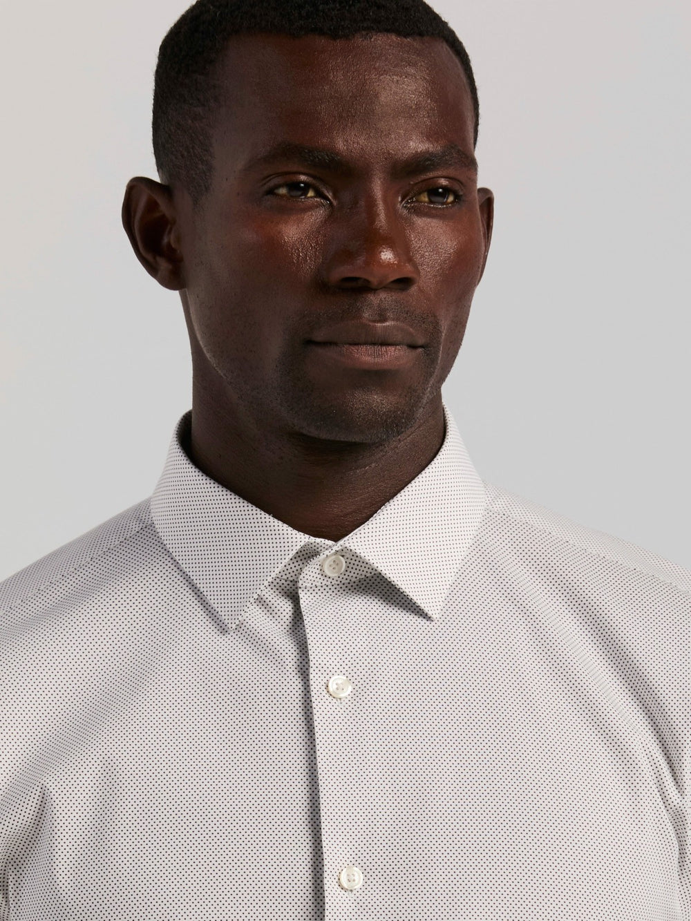 Slim Fit Dot Print Dress Shirt -  Perry Ellis on sale