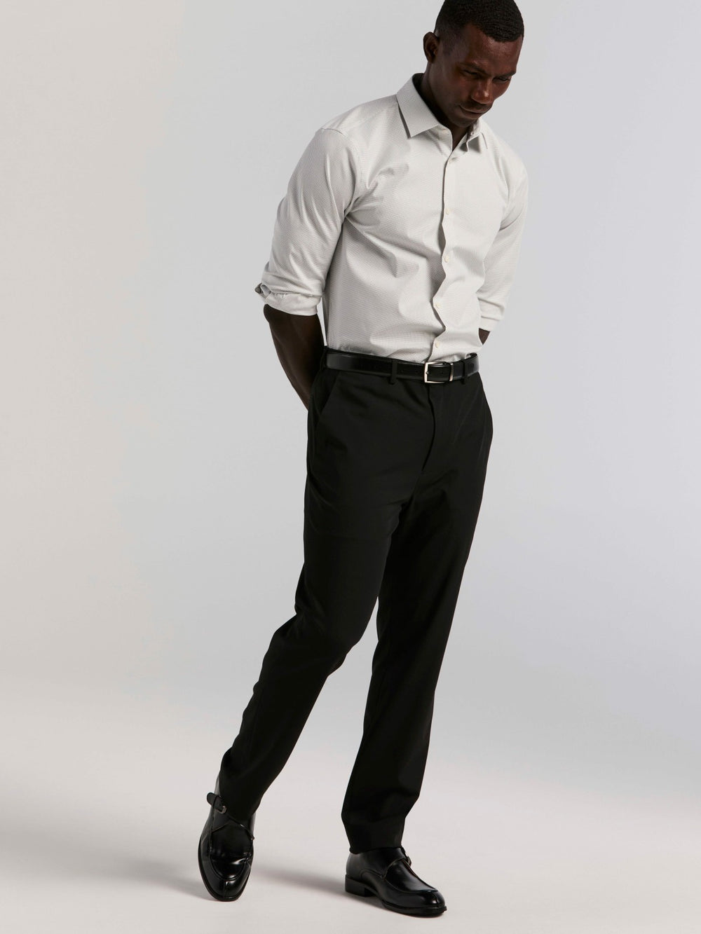 Slim Fit Dot Print Dress Shirt -  Perry Ellis on sale