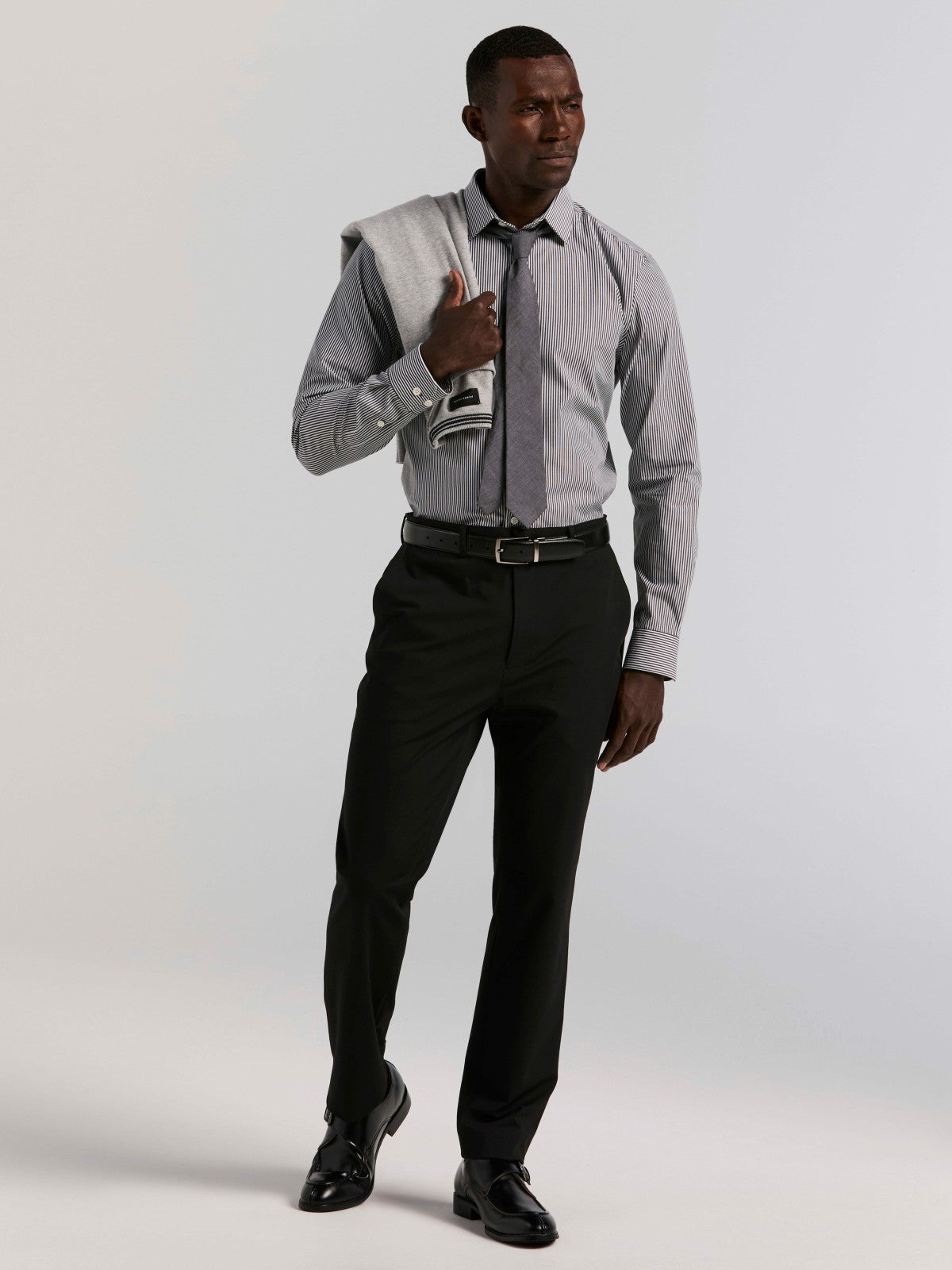 Slim Fit Bengal Stripe Cotton Dress Shirt -  Perry Ellis online
