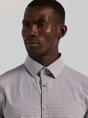 Slim Fit Gingham Cotton Dress Shirt -  Perry Ellis discount