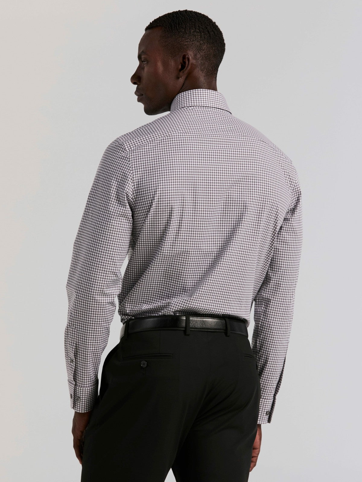 Slim Fit Gingham Cotton Dress Shirt -  Perry Ellis discount