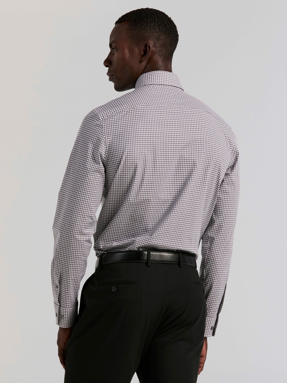 Slim Fit Gingham Cotton Dress Shirt -  Perry Ellis discount