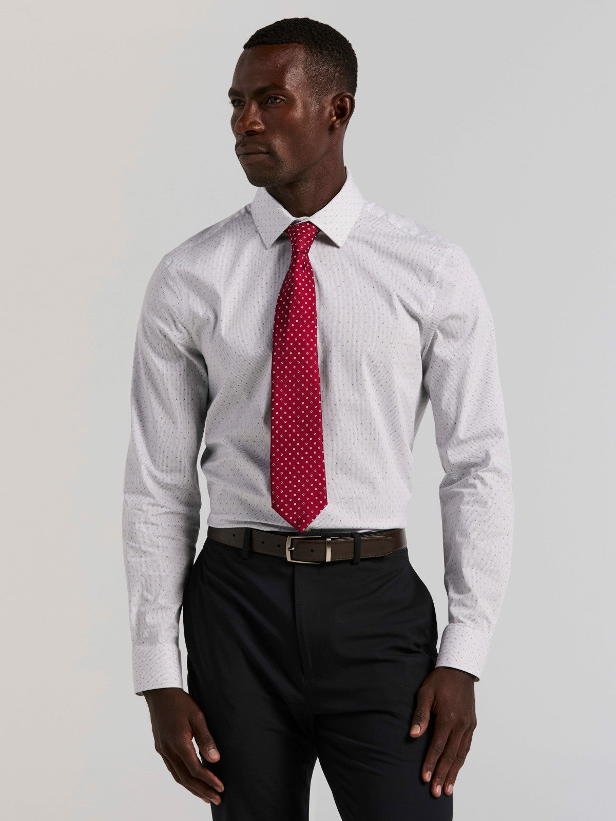 Slim Fit Dot Stripe Dress Shirt -  Perry Ellis near me