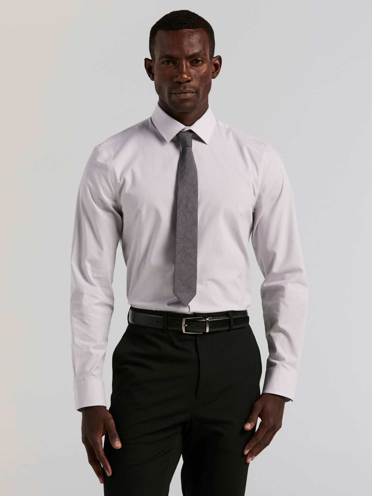 Slim Fit Mini Stripe Dress Shirt -  Perry Ellis sale
