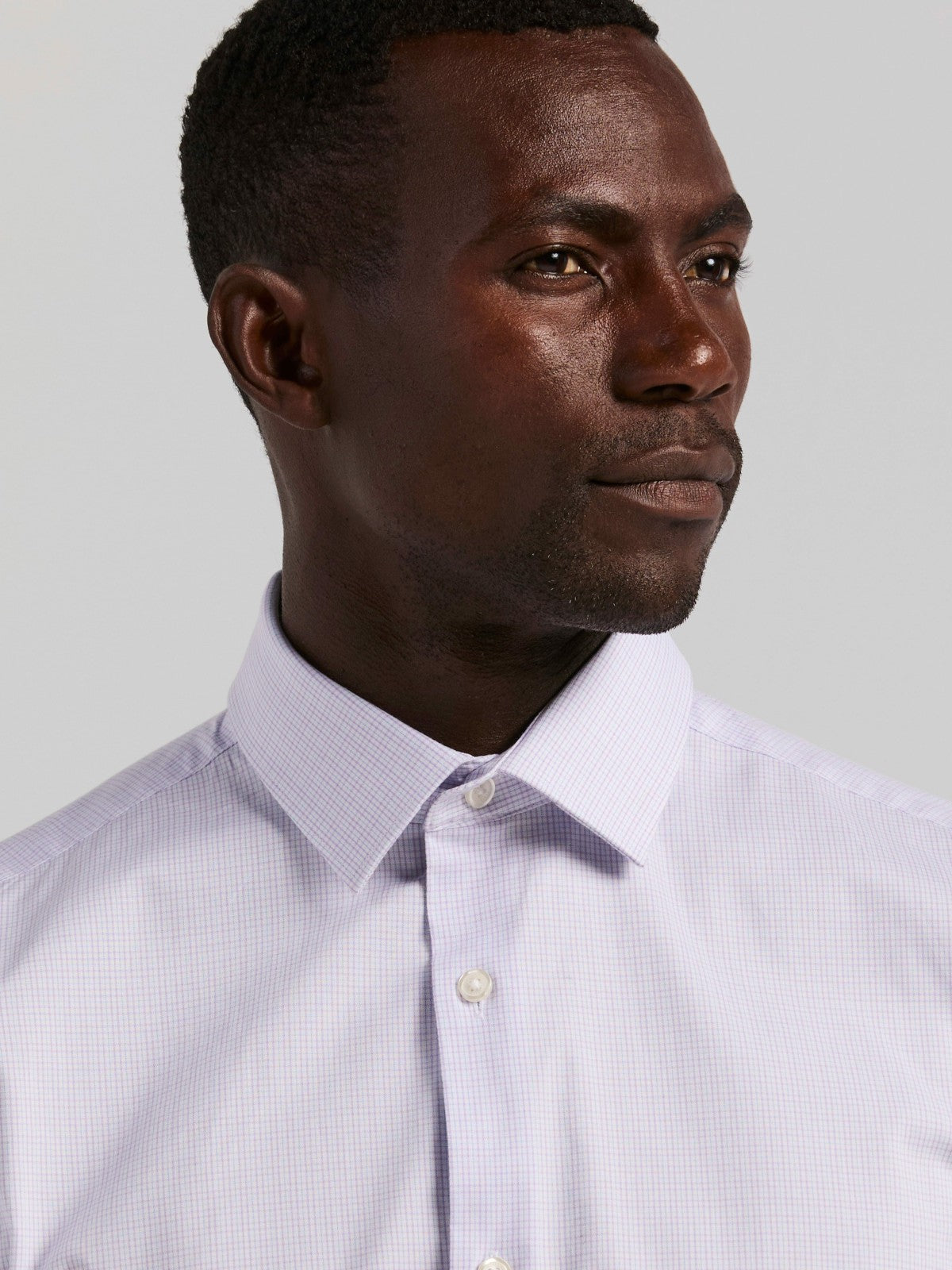 Cotton Mini Plaid Slim Fit Dress Shirt -  Perry Ellis for sale