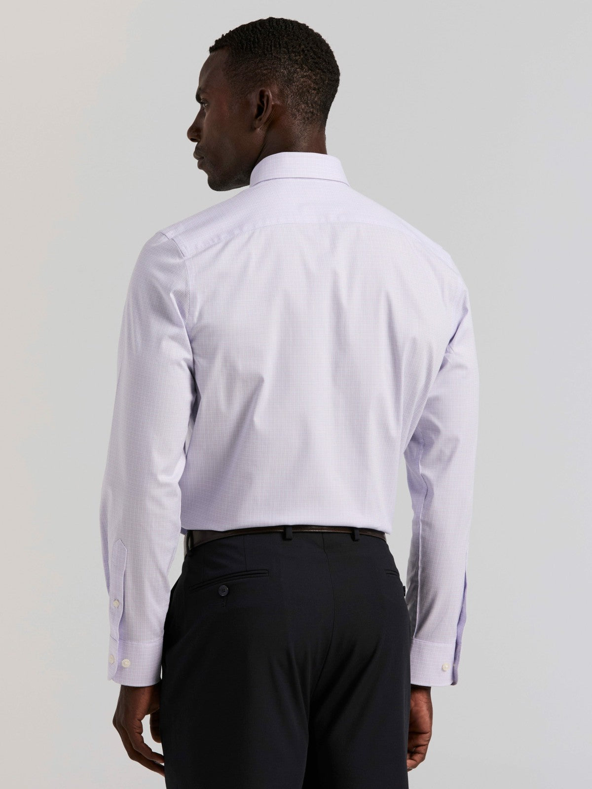 Cotton Mini Plaid Slim Fit Dress Shirt -  Perry Ellis for sale